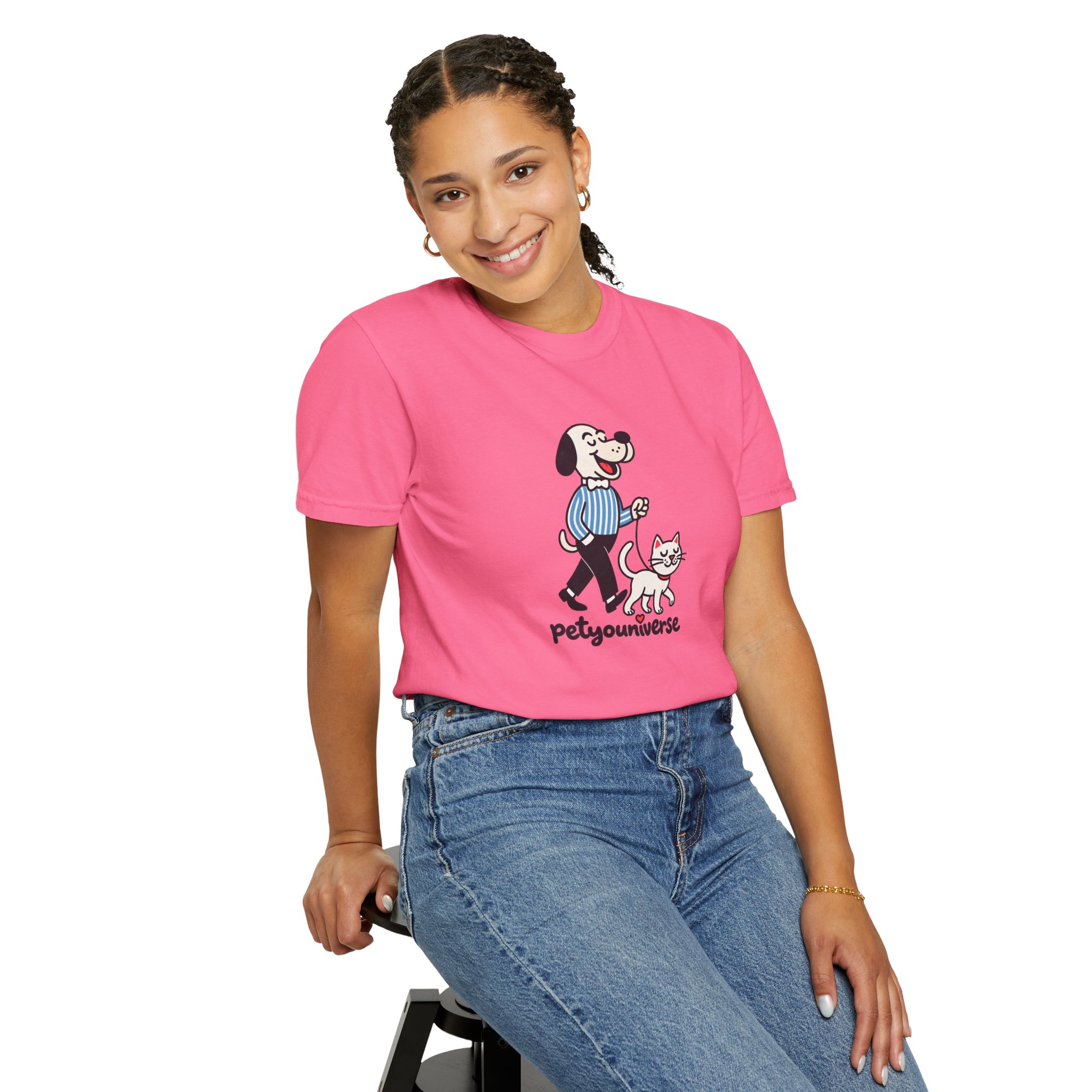 PetYouniverse Walking Dog & Cat Tee — Cute Retro Pet Graphic T-Shirt - Image 105