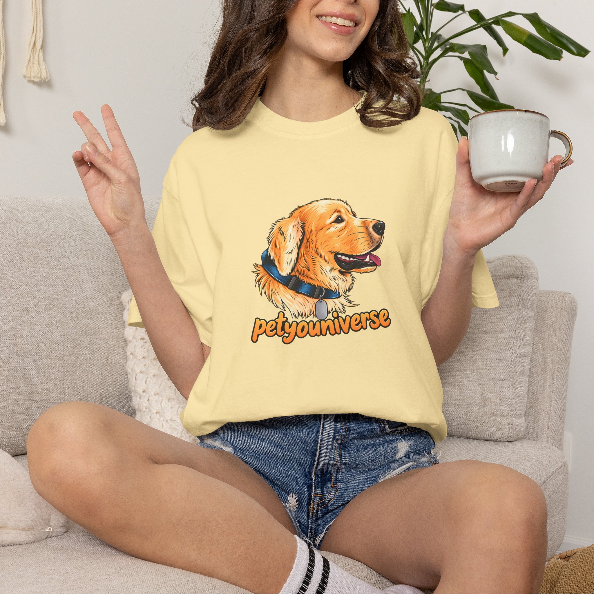 Golden Retriever Portrait T-Shirt – PetYoUniverse Graphic Tee - Image 12