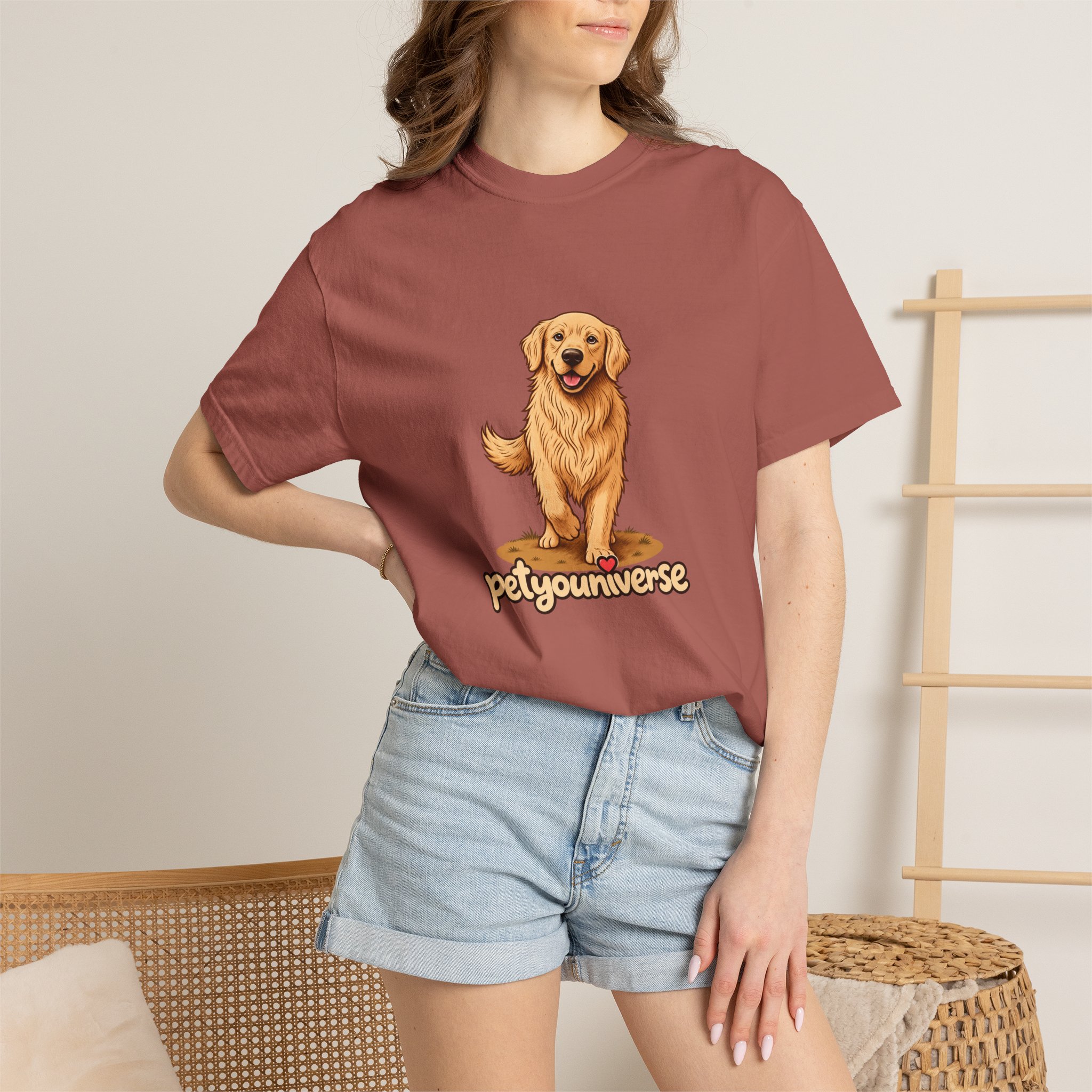 Golden Retriever Graphic T-Shirt — "PetYoUniverse" Cute Dog Tee - Image 128