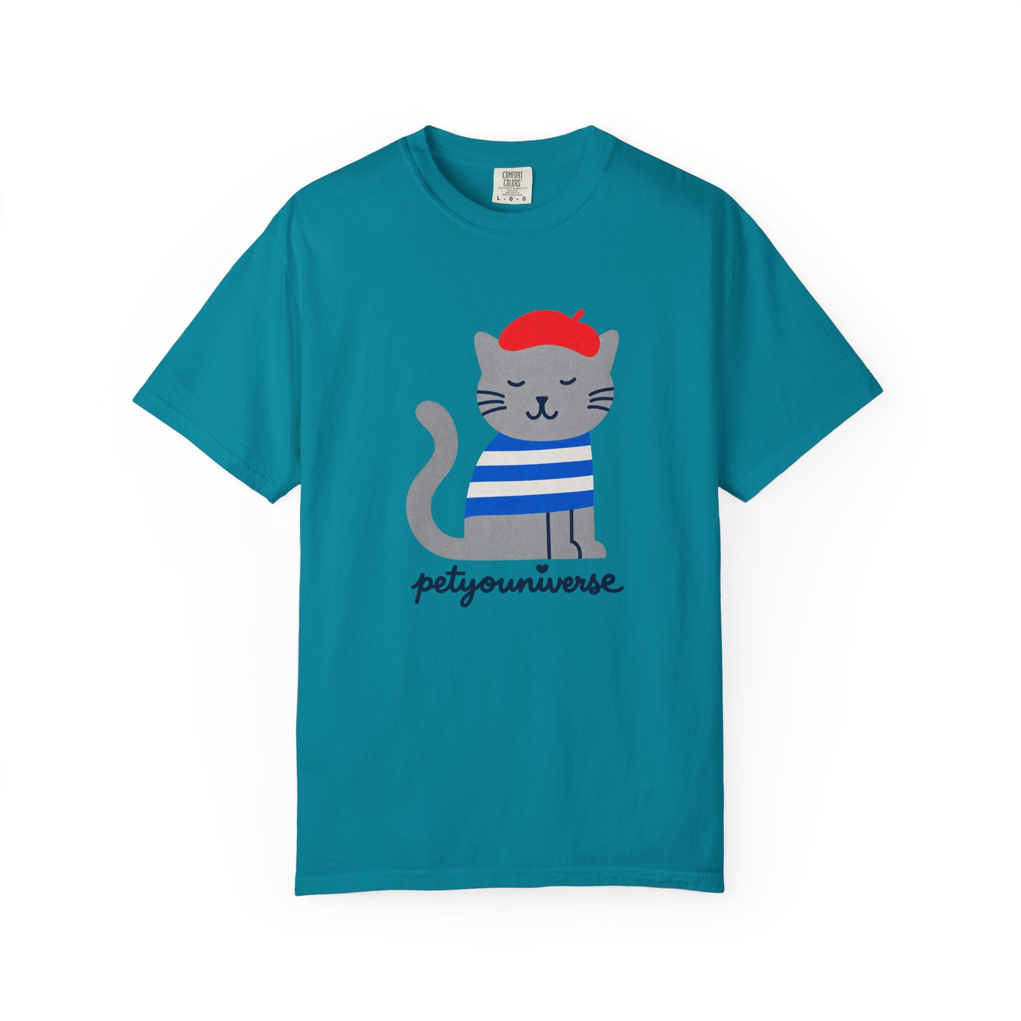 Cat Graphic T-Shirt — "petiyouniverse" Cute French Cat Tee - Image 73