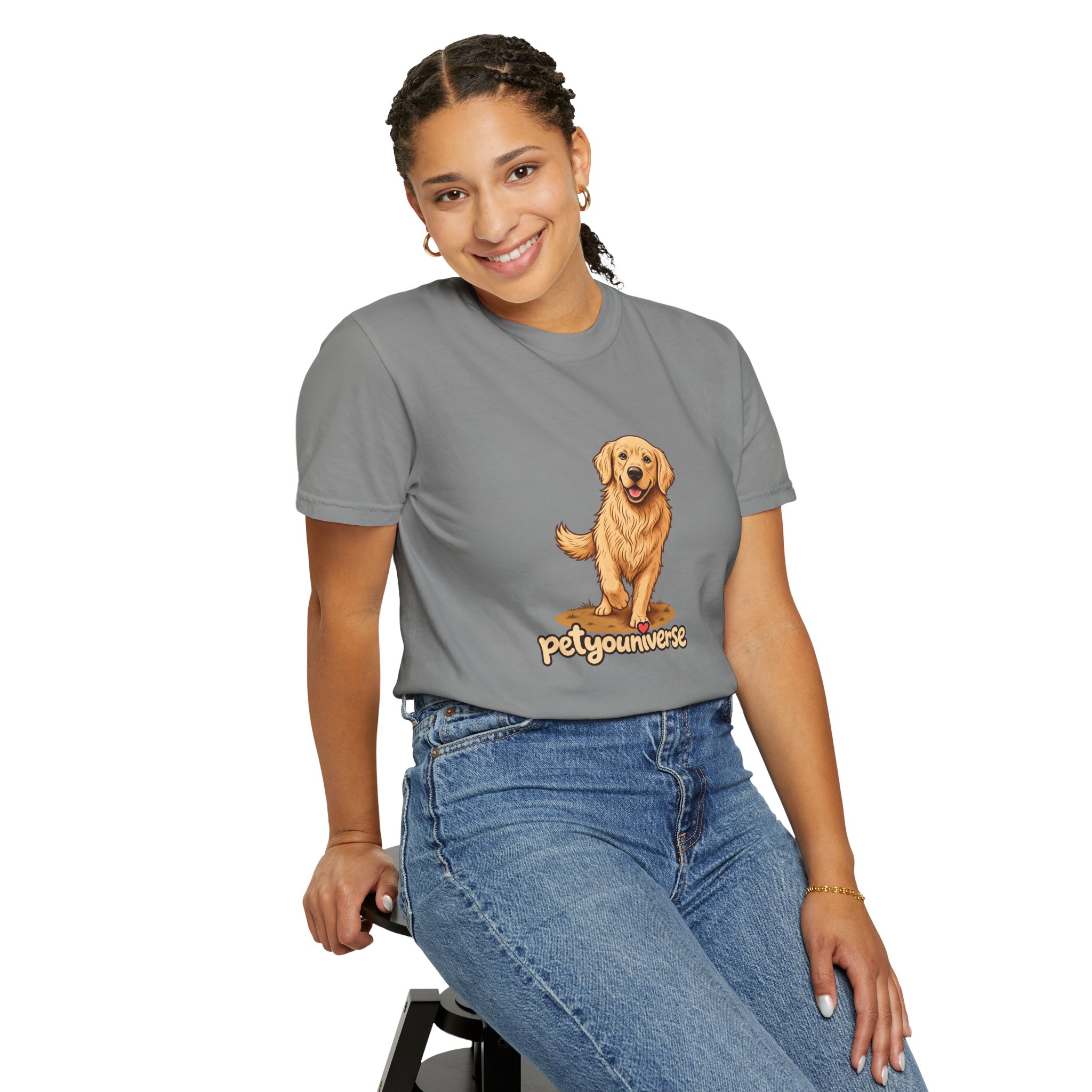 Golden Retriever Graphic T-Shirt — "PetYoUniverse" Cute Dog Tee - Image 96
