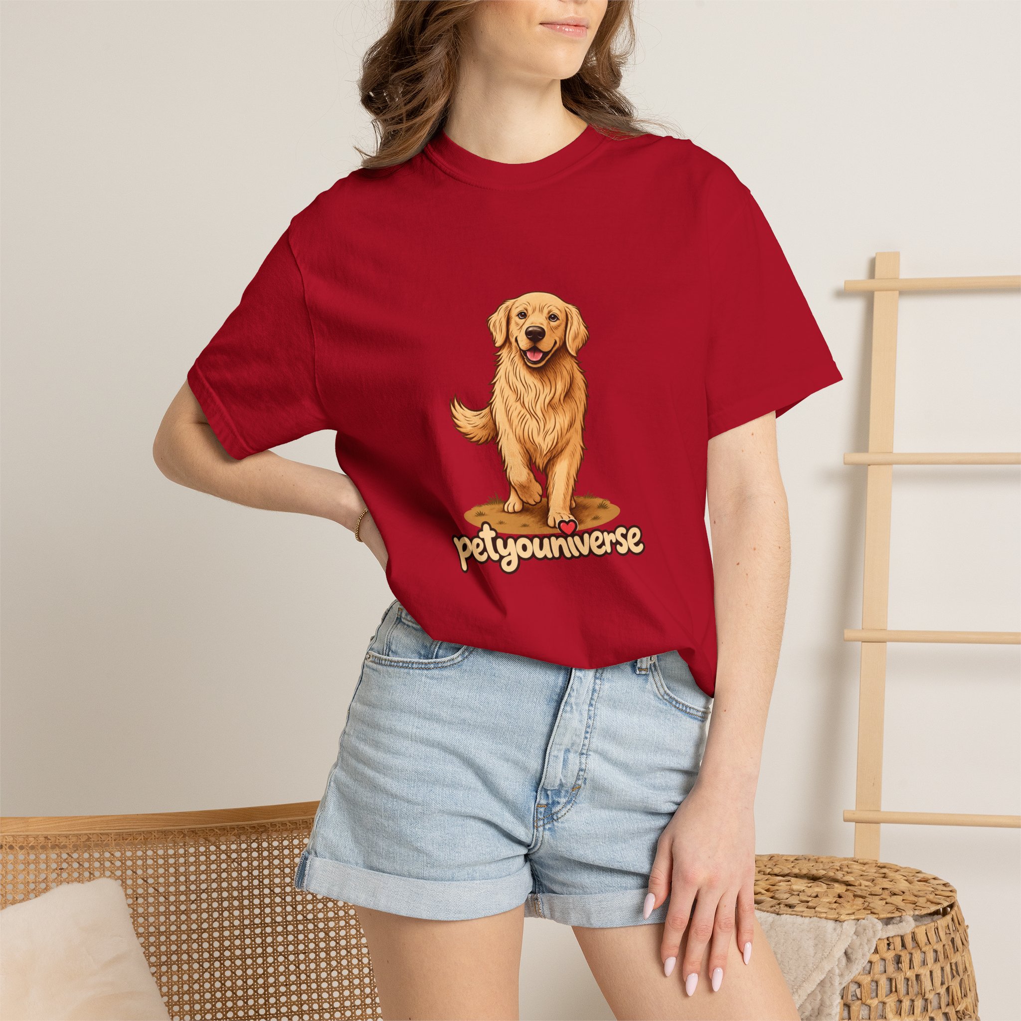 Golden Retriever Graphic T-Shirt — "PetYoUniverse" Cute Dog Tee - Image 137