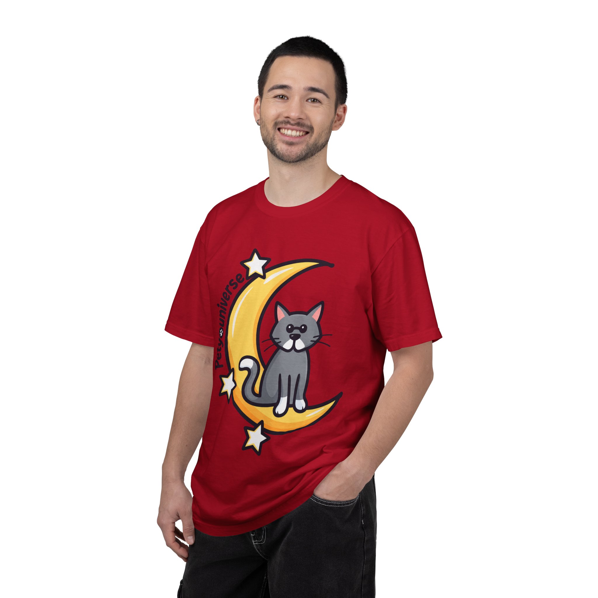 Cat on the Moon T-Shirt — "PetYoUniverse" Cute Cat Graphic Tee - Image 130
