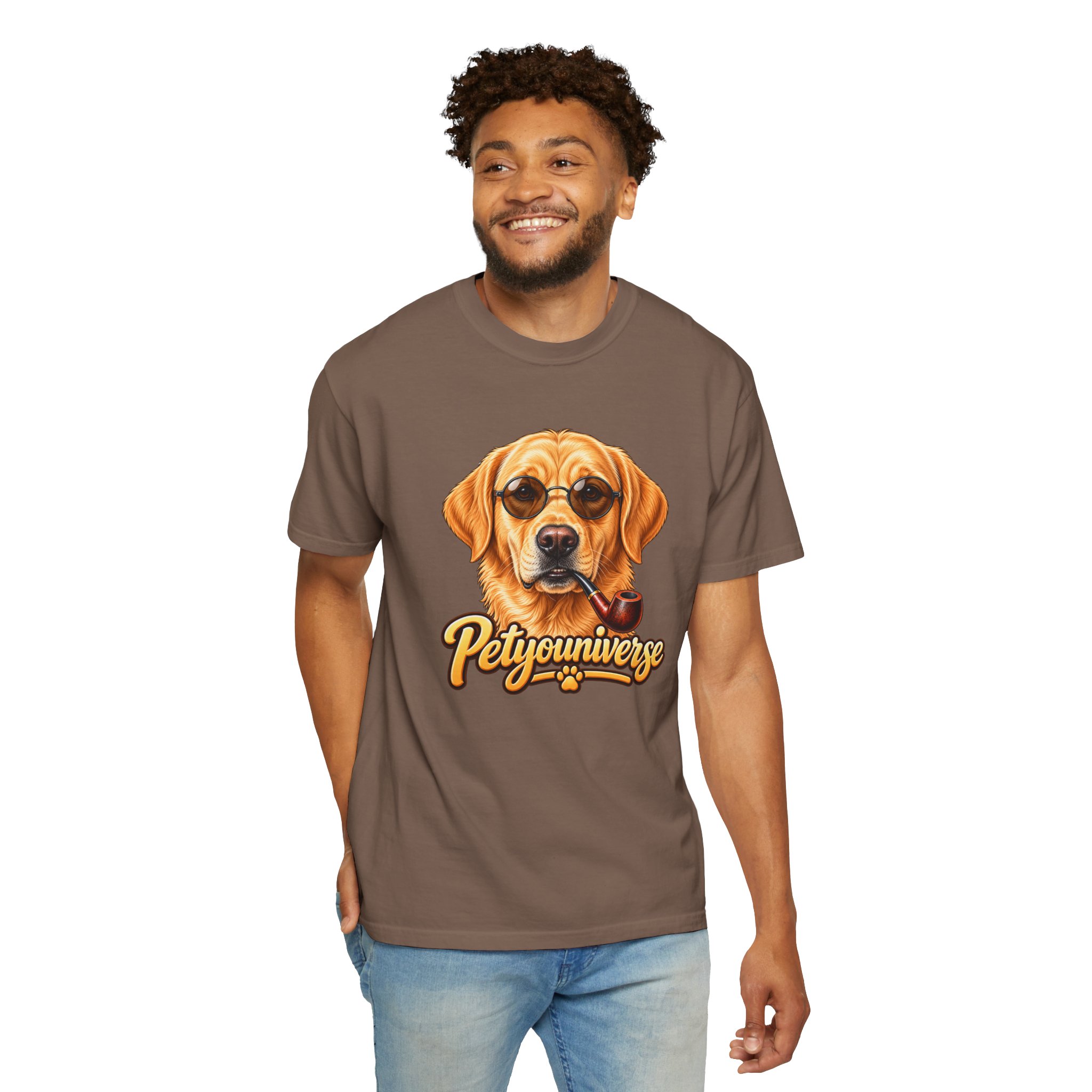 Dog Graphic T-Shirt — 'PetYoUniverse' Yellow Lab Portrait Tee - Image 52