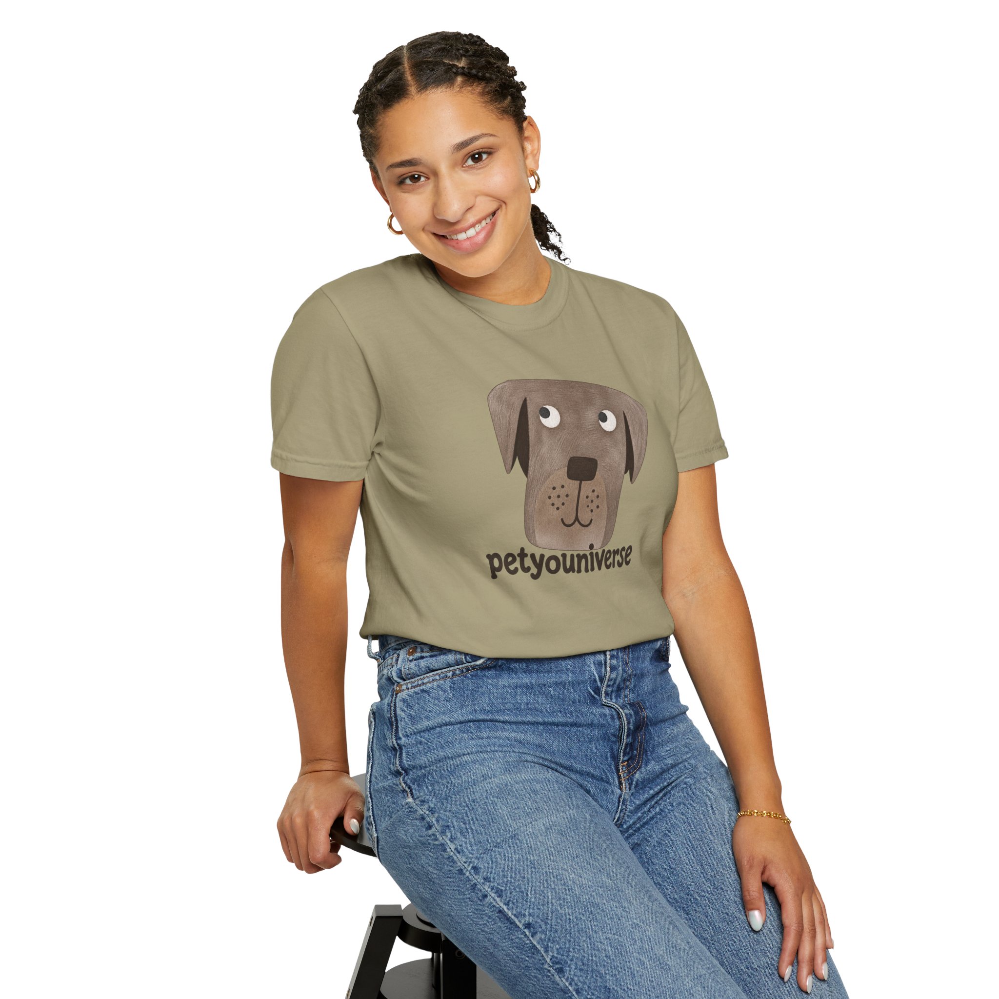 Dog Face Graphic T‑Shirt — "petyouniverse" Cute Pet Logo Tee - Image 33
