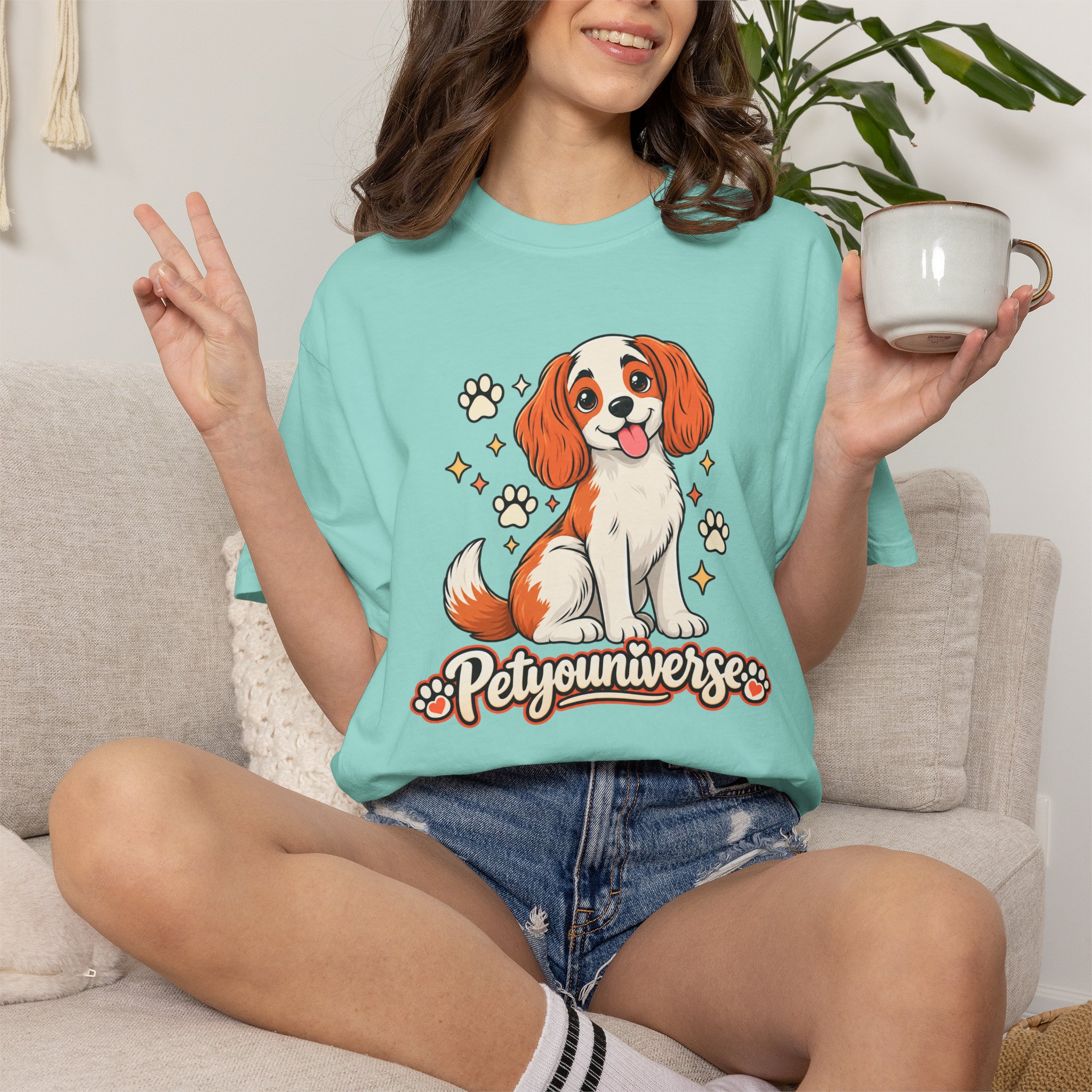 Cavalier King Charles Dog T-Shirt — "PetYoUniverse" Cute Puppy Graphic Tee - Image 75