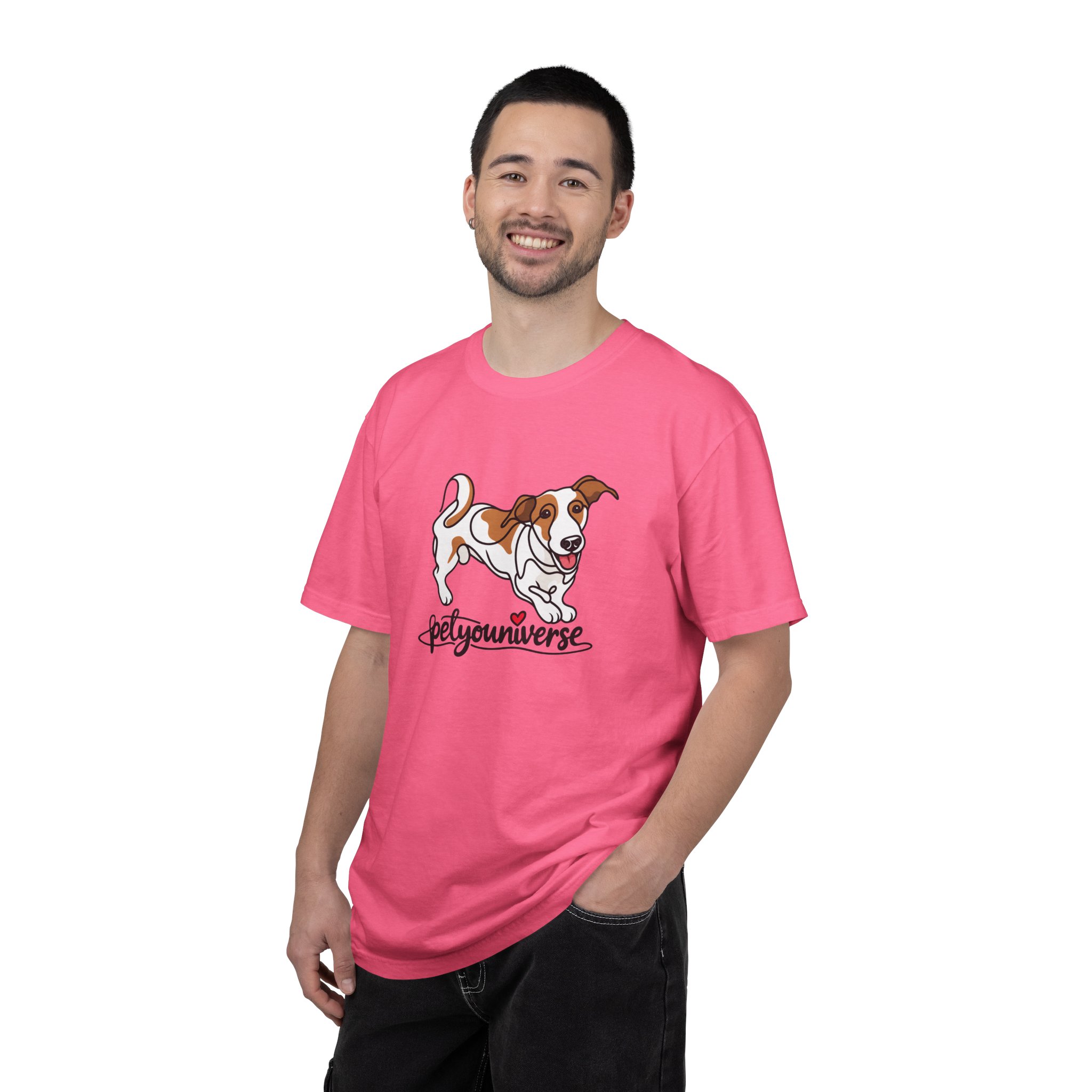 Dog Cartoon T-Shirt — "PetYoUniverse" Playful Jack Russell Tee - Image 121