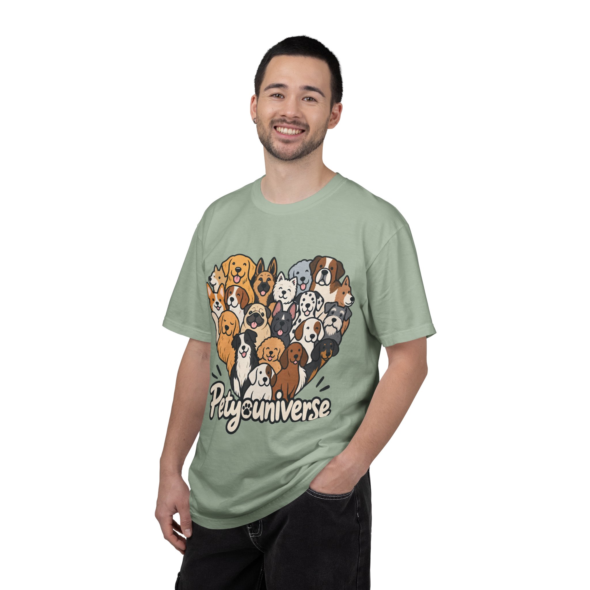 Dog Lover Cartoon T-Shirt — "Pety Universe" Graphic Tee - Image 104