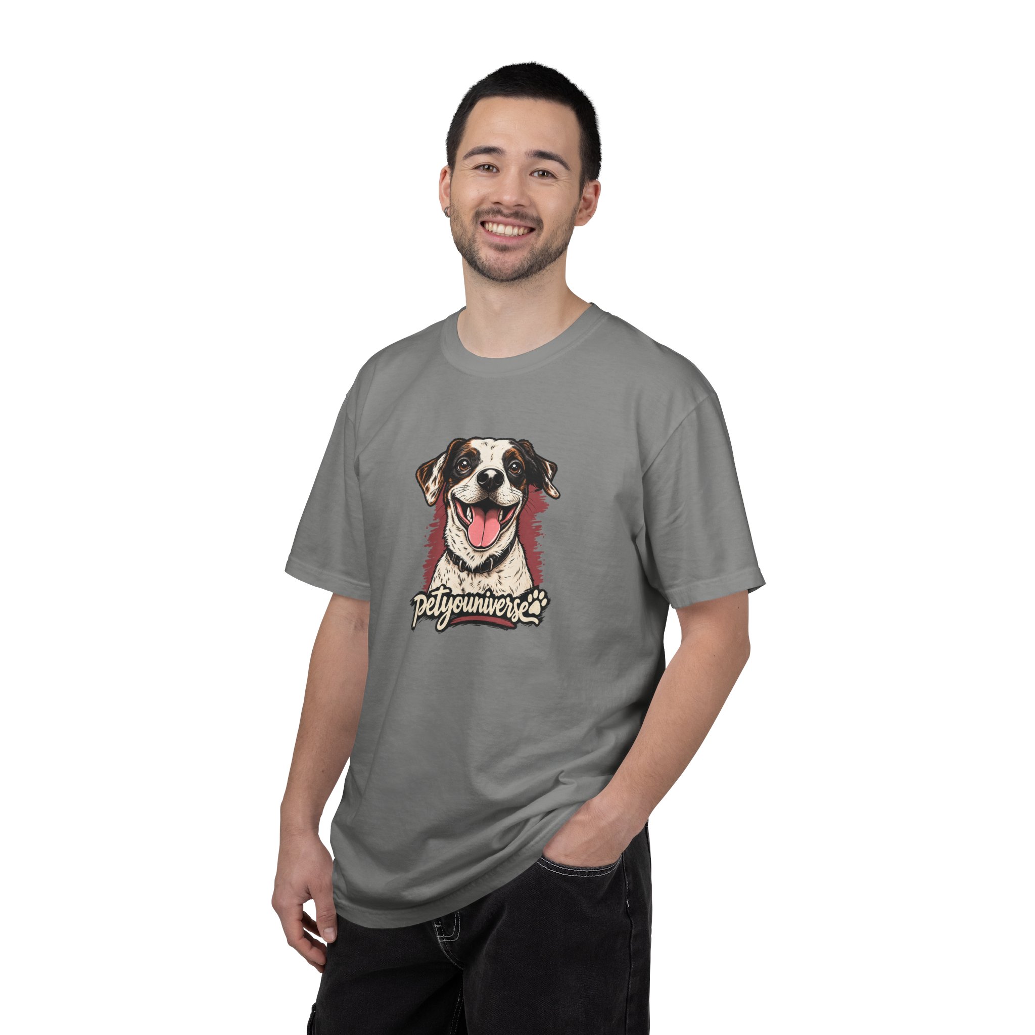 Dog Lover T-Shirt — Smiling Pup "Petyouniverse" Graphic Tee - Image 68