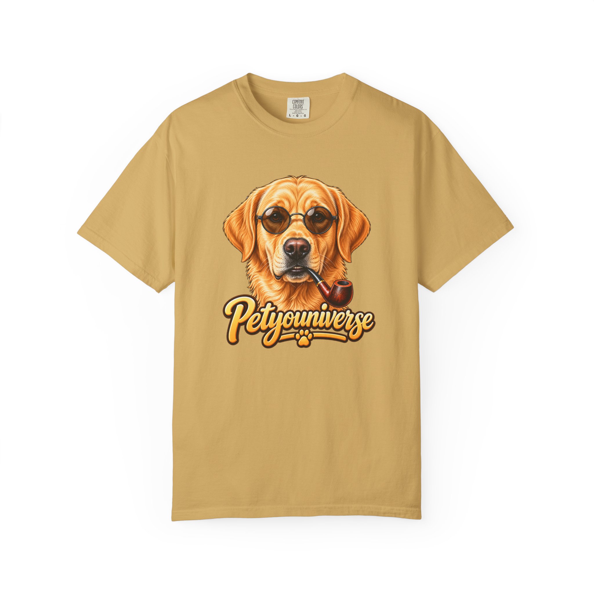 Dog Graphic T-Shirt — 'PetYoUniverse' Yellow Lab Portrait Tee - Image 28