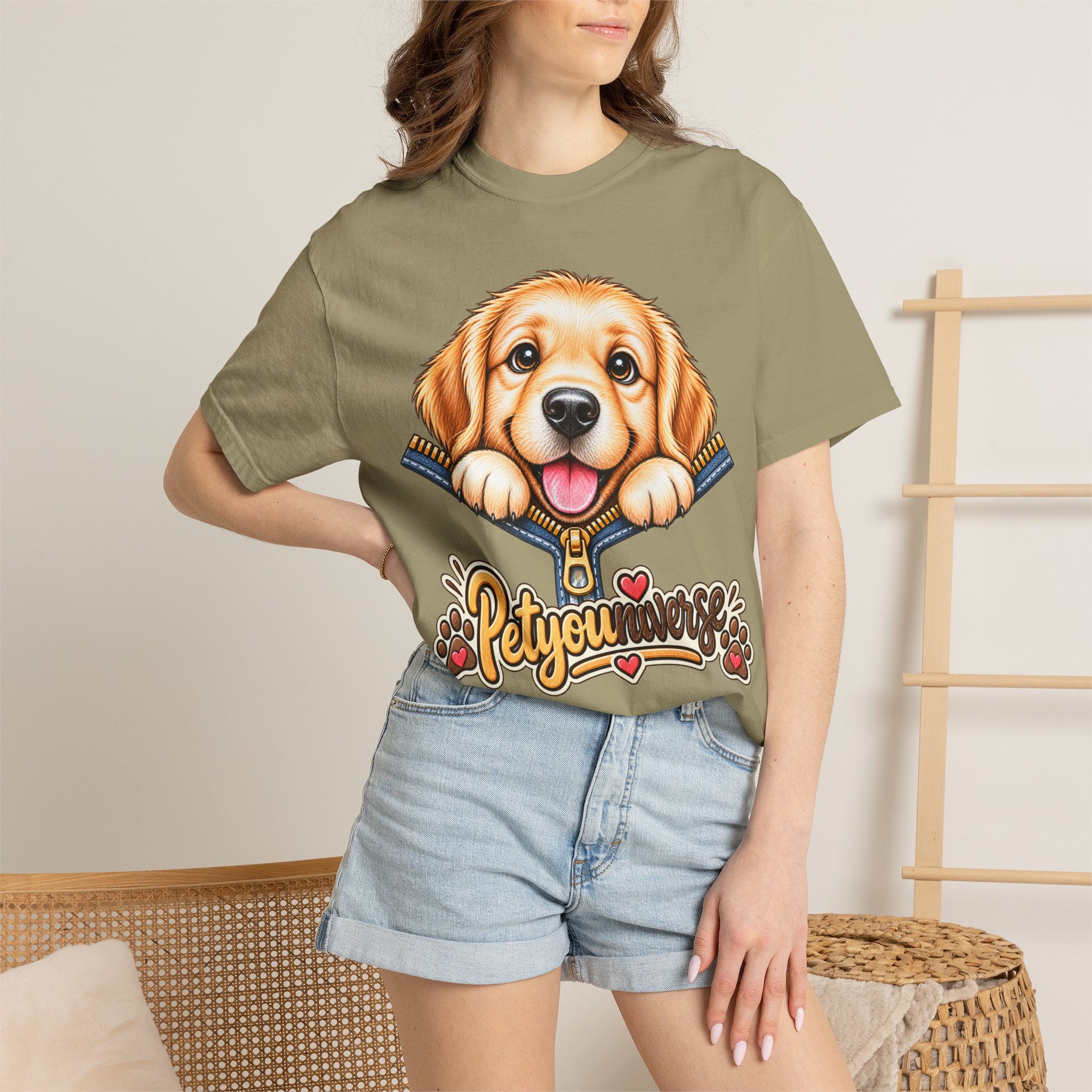 Golden Retriever Puppy "PetYoUniverse" T-Shirt - Image 29