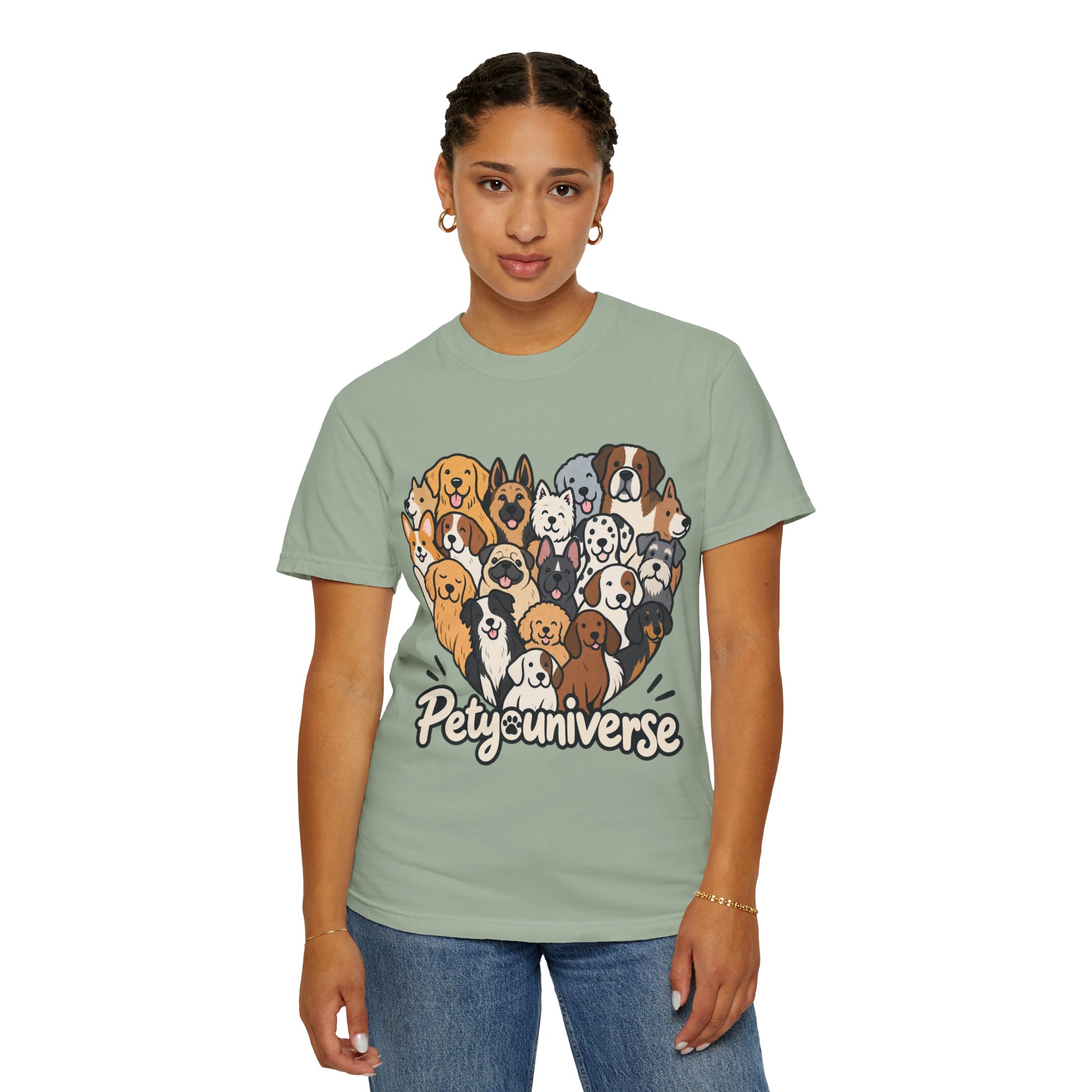 Dog Lover Cartoon T-Shirt — "Pety Universe" Graphic Tee - Image 106