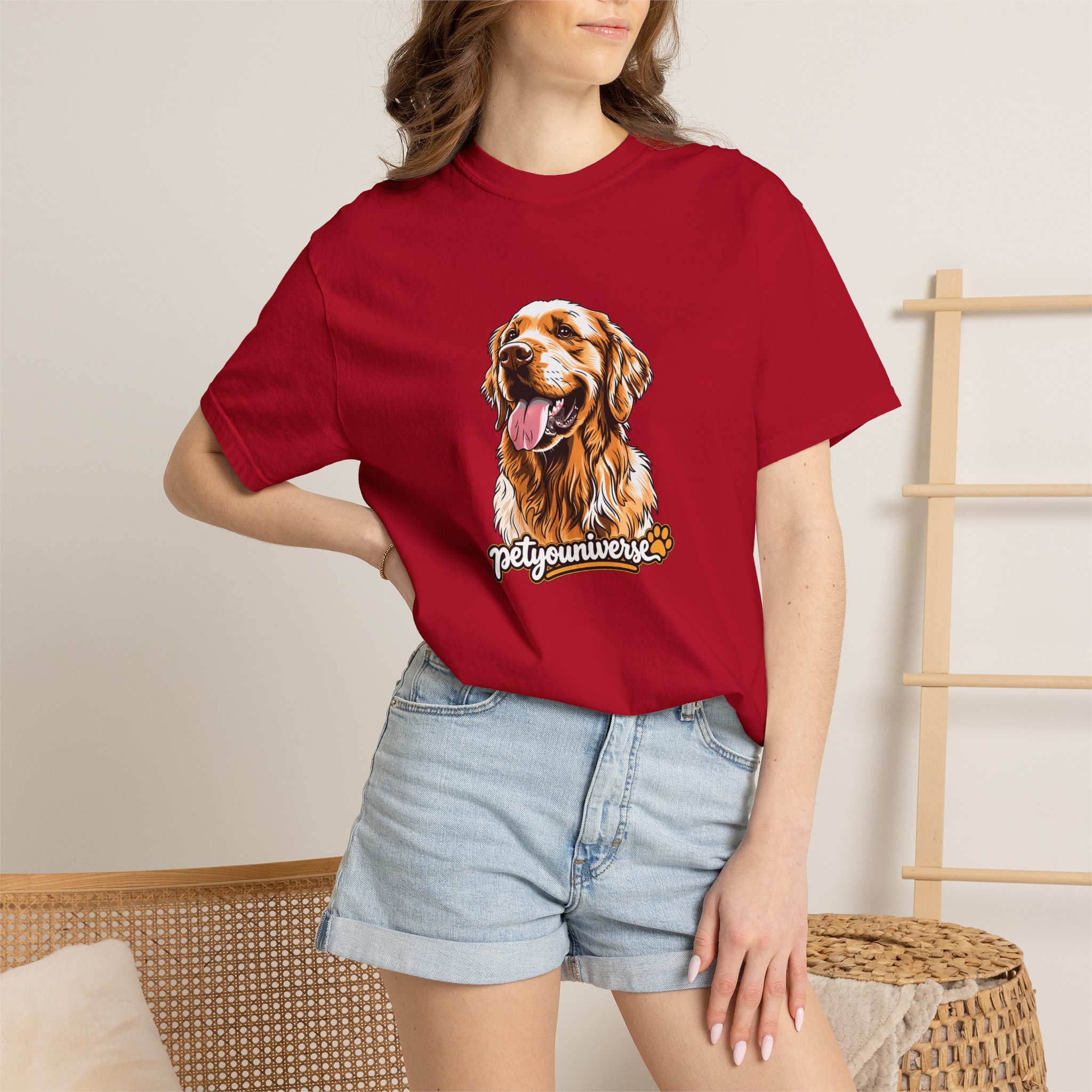 Dog Lover T-Shirt — Golden Retriever Portrait "PetYoUniverse" Graphic - Image 137