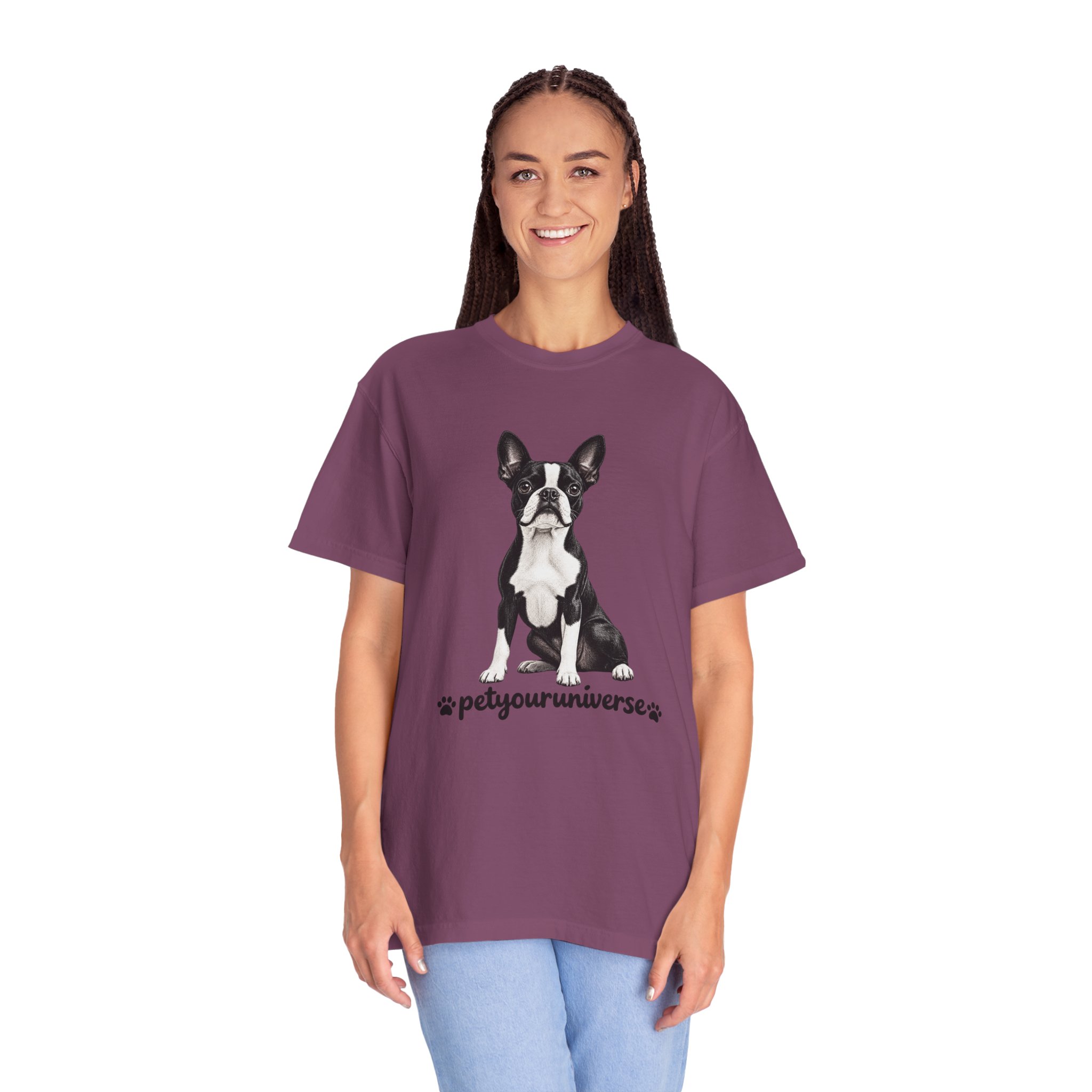 Boston Terrier Graphic T-Shirt — "PetYoUniverse" Dog Lover Tee - Image 131
