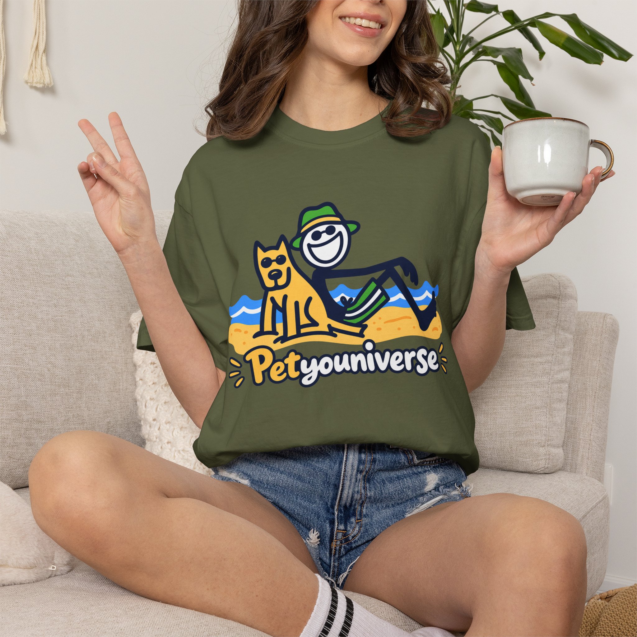 PetYouUniverse Beach Tee — Cute Dog & Owner Graphic T-Shirt - Image 59
