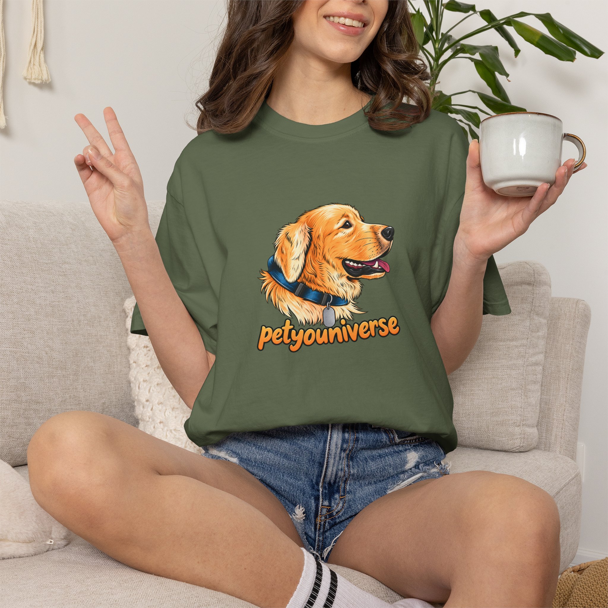 Golden Retriever Portrait T-Shirt – PetYoUniverse Graphic Tee - Image 39