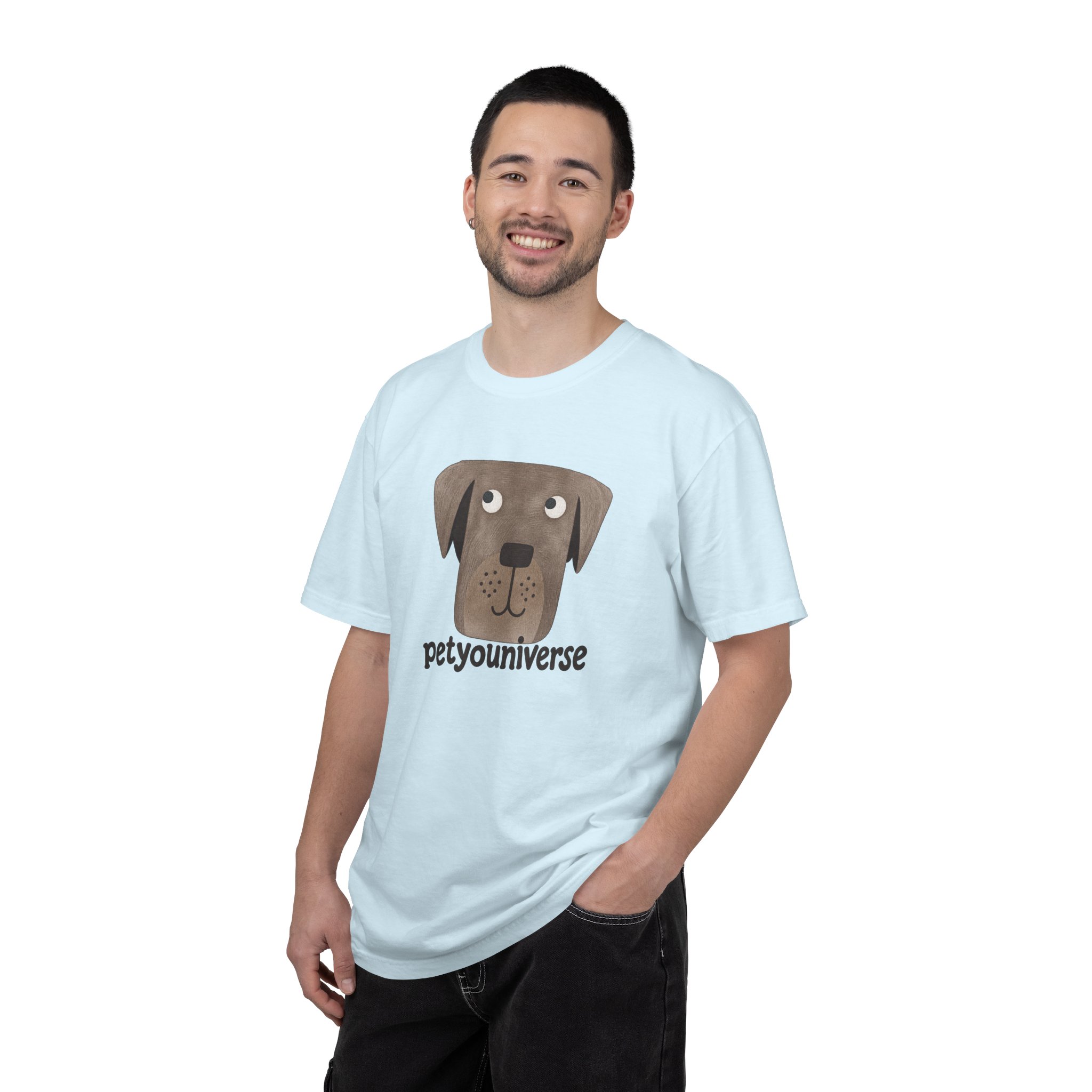Dog Face Graphic T‑Shirt — "petyouniverse" Cute Pet Logo Tee - Image 76