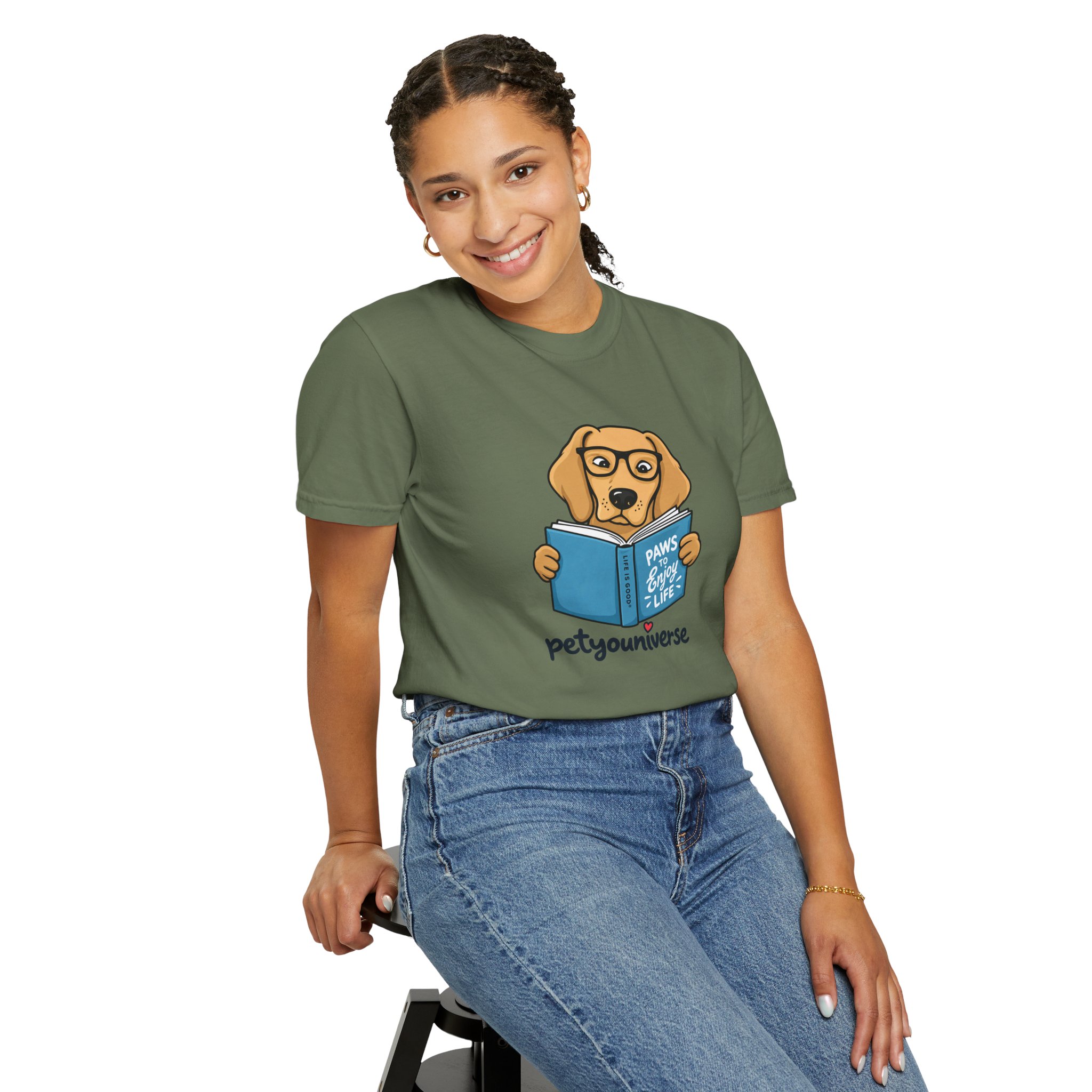 Dog Reading T-Shirt — "Paws & Books" Cute Booklover Pup Tee - Image 51