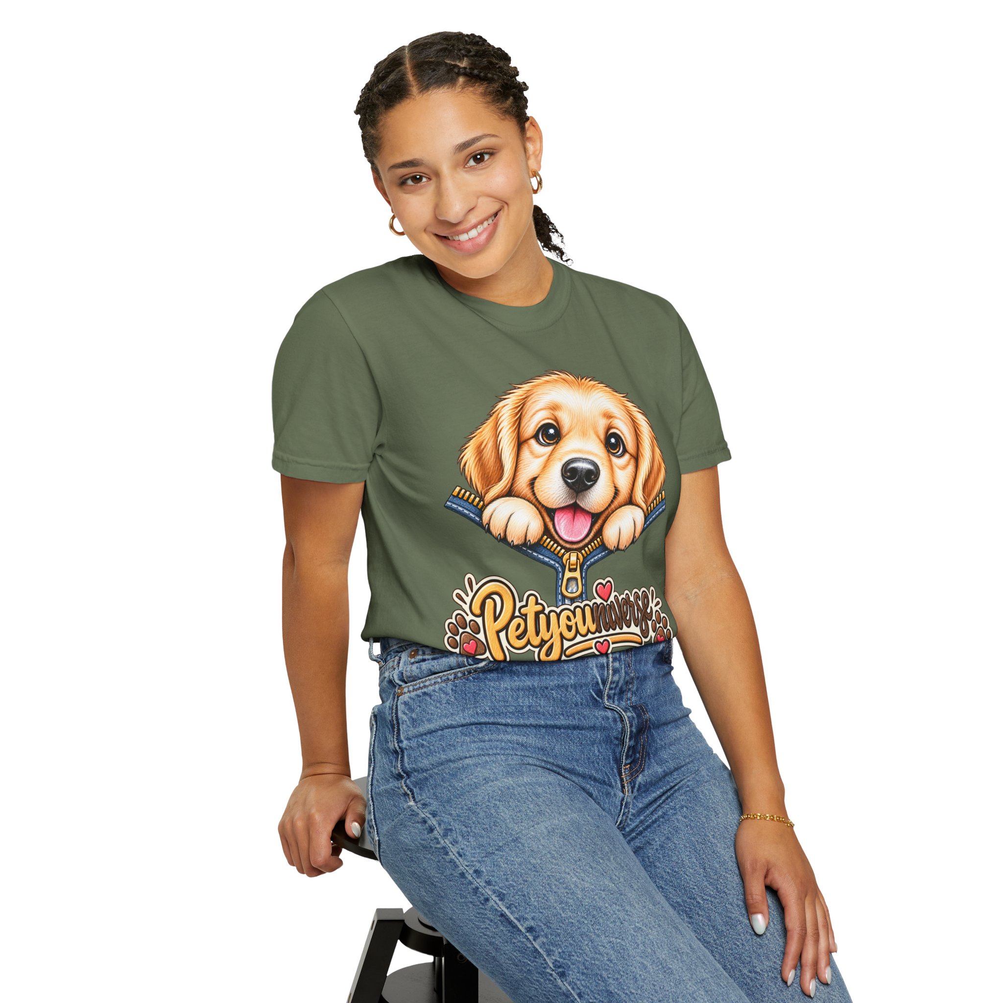 Golden Retriever Puppy "PetYoUniverse" T-Shirt - Image 51