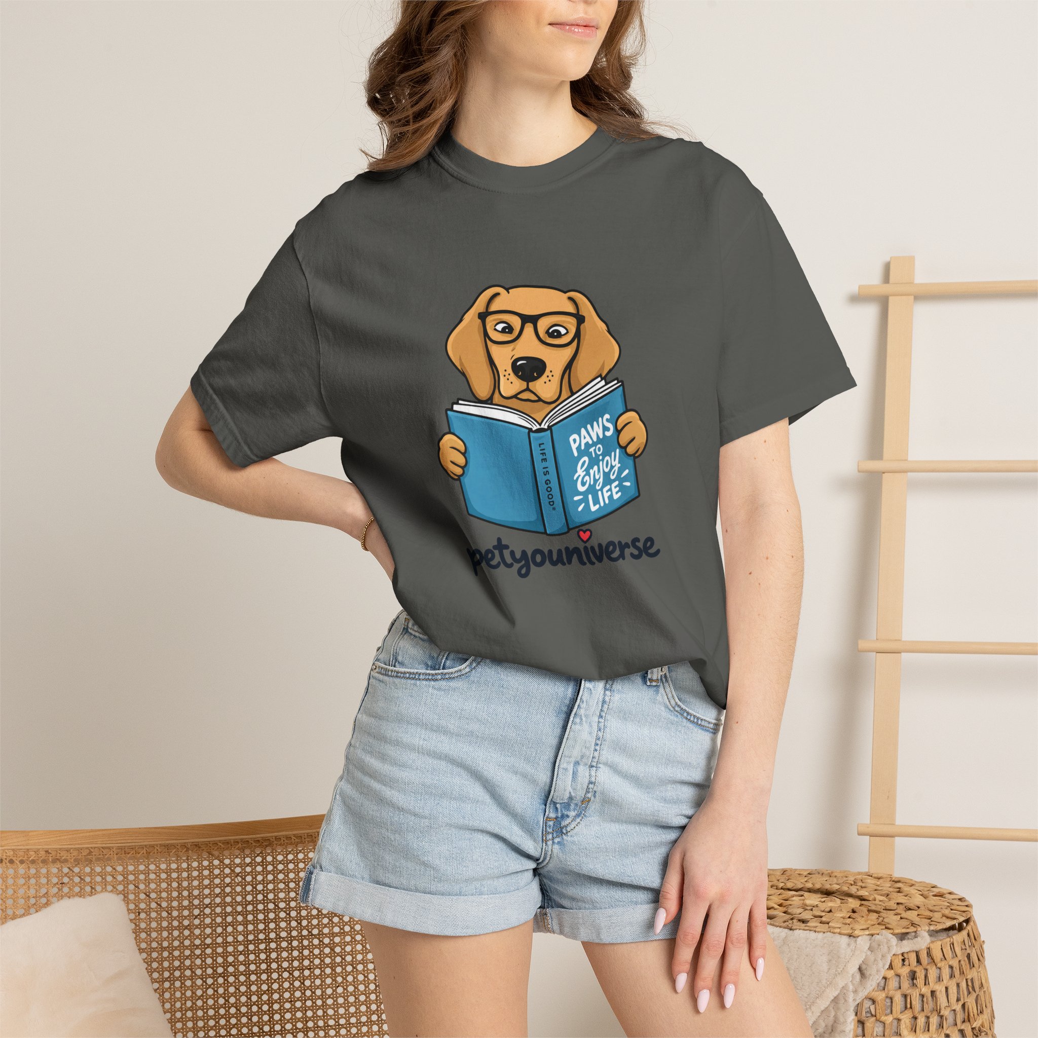 Dog Reading T-Shirt — "Paws & Books" Cute Booklover Pup Tee - Image 38