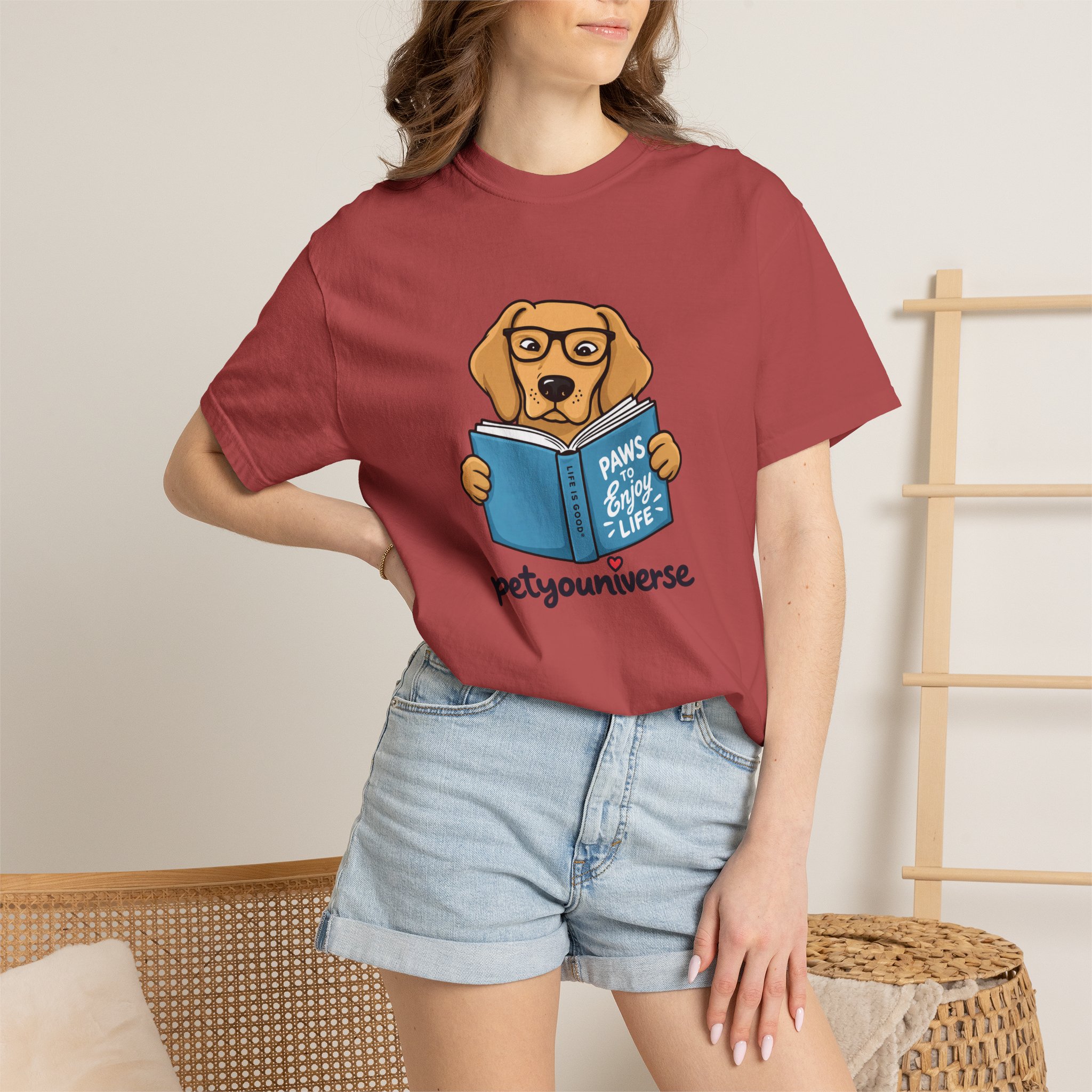 Dog Reading T-Shirt — "Paws & Books" Cute Booklover Pup Tee - Image 83