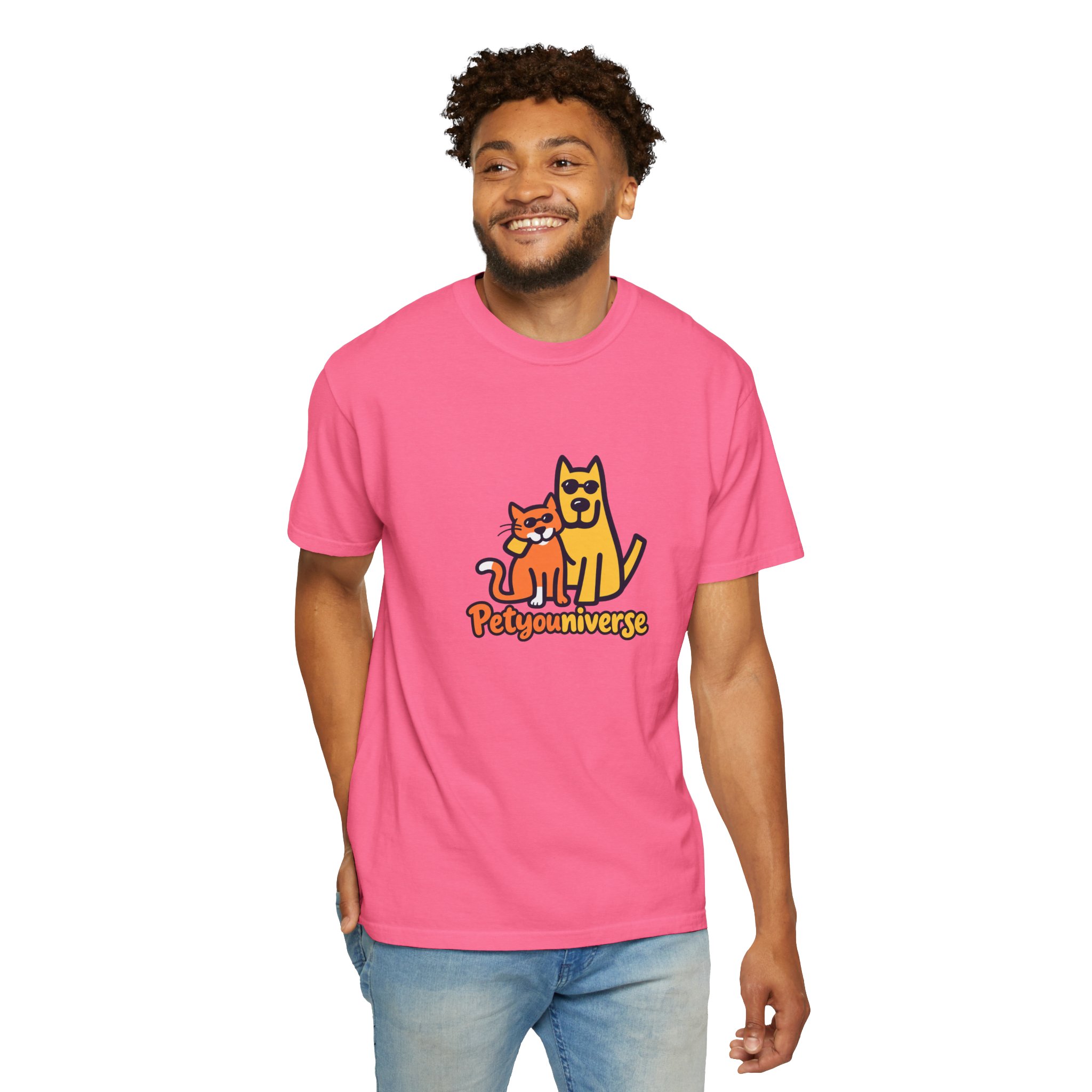 PetyoUniverse Cute Cat & Dog Graphic T-Shirt — Vintage Garment-Dyed Tee for Pet Lovers - Image 133