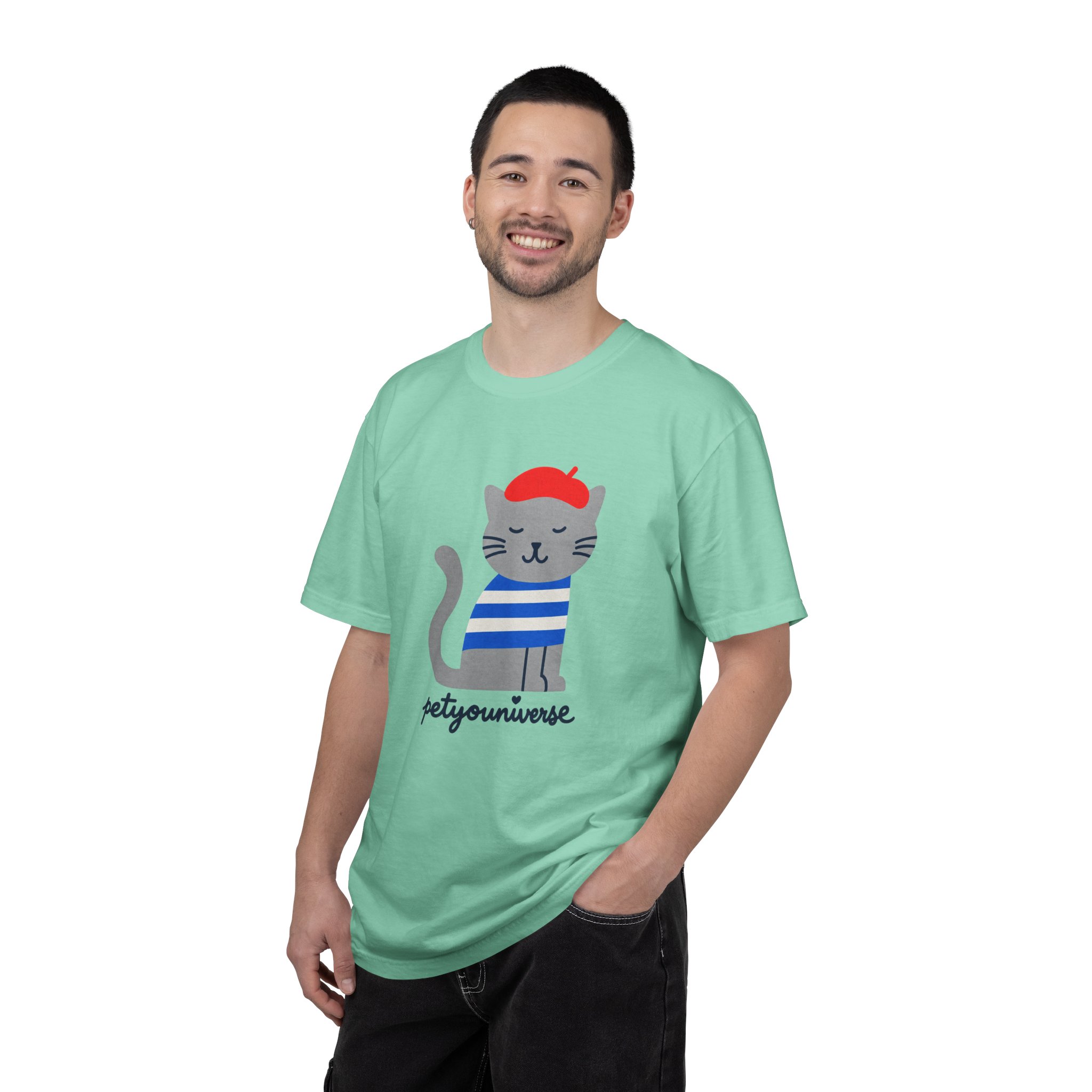Cat Graphic T-Shirt — "petiyouniverse" Cute French Cat Tee - Image 67