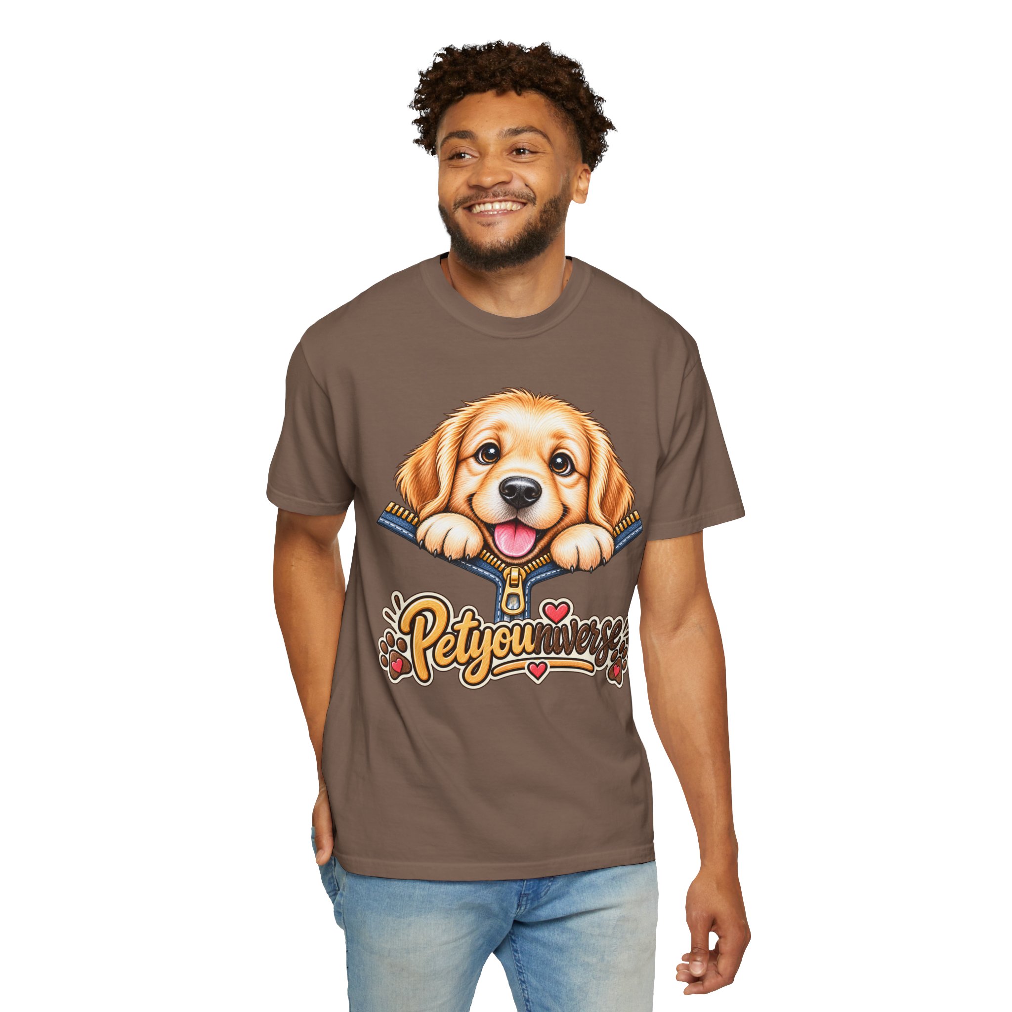 Golden Retriever Puppy "PetYoUniverse" T-Shirt - Image 43