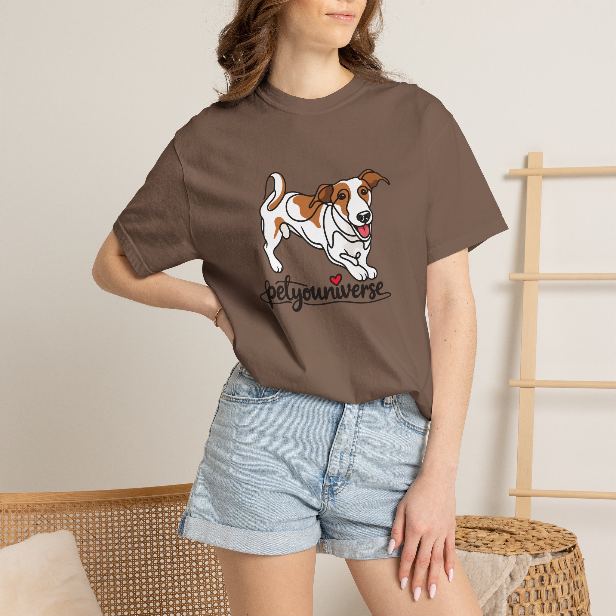 Dog Cartoon T-Shirt — "PetYoUniverse" Playful Jack Russell Tee - Image 29