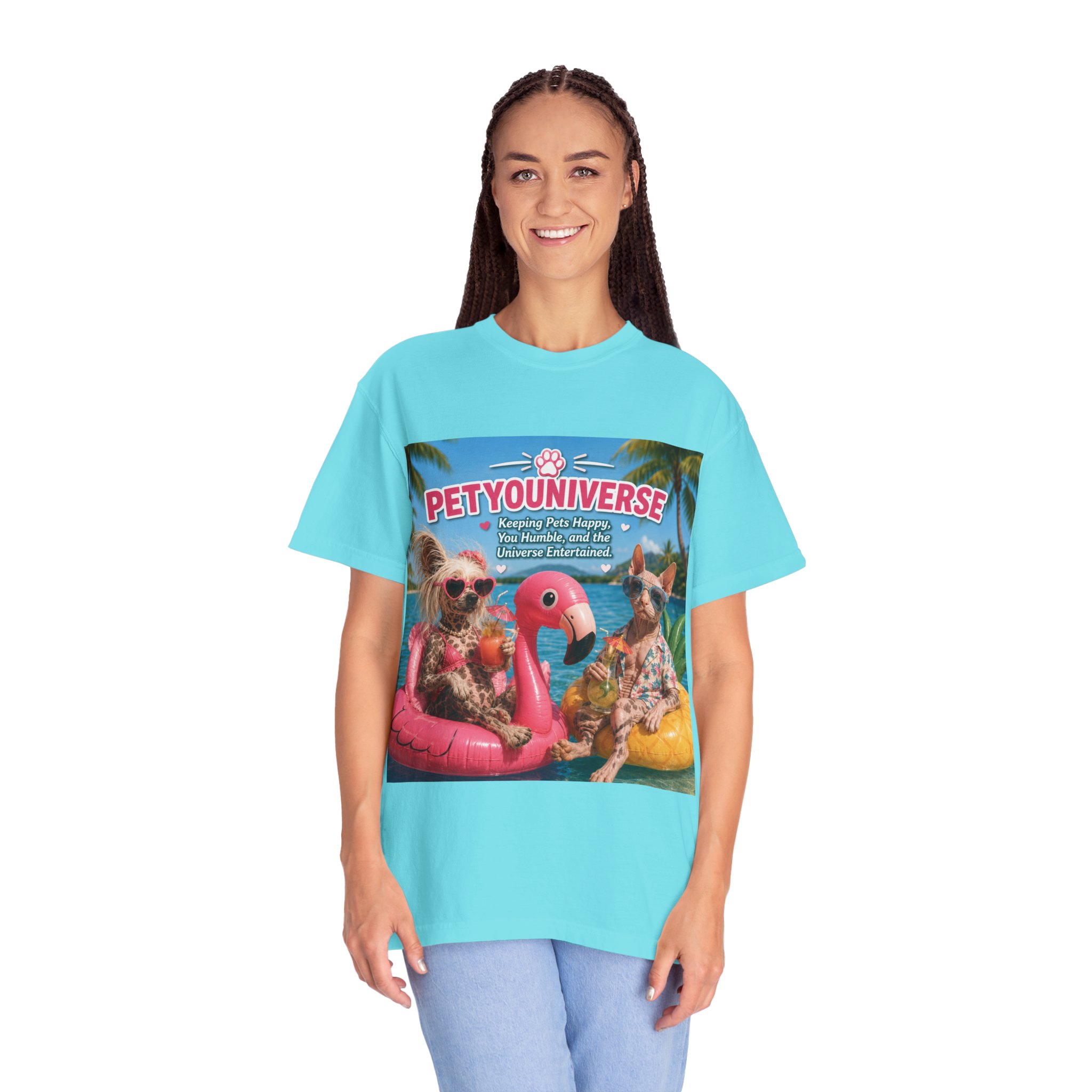 T-Shirt — "Petyouniverse" Summer Dog Vacation Graphic Tee - Image 70