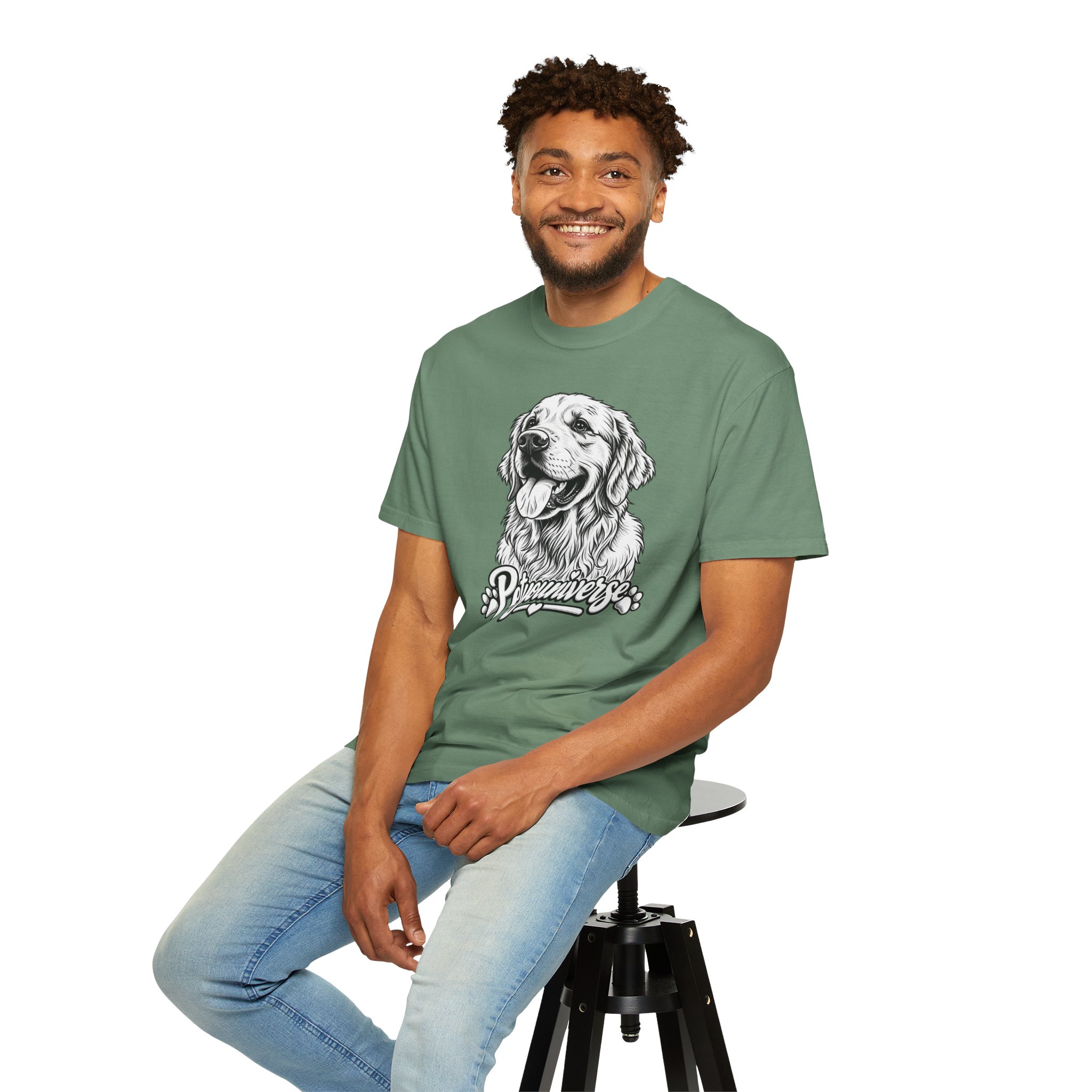 PetYoUniverse Golden Retriever Graphic T-Shirt — Cute Dog Portrait Tee - Image 62
