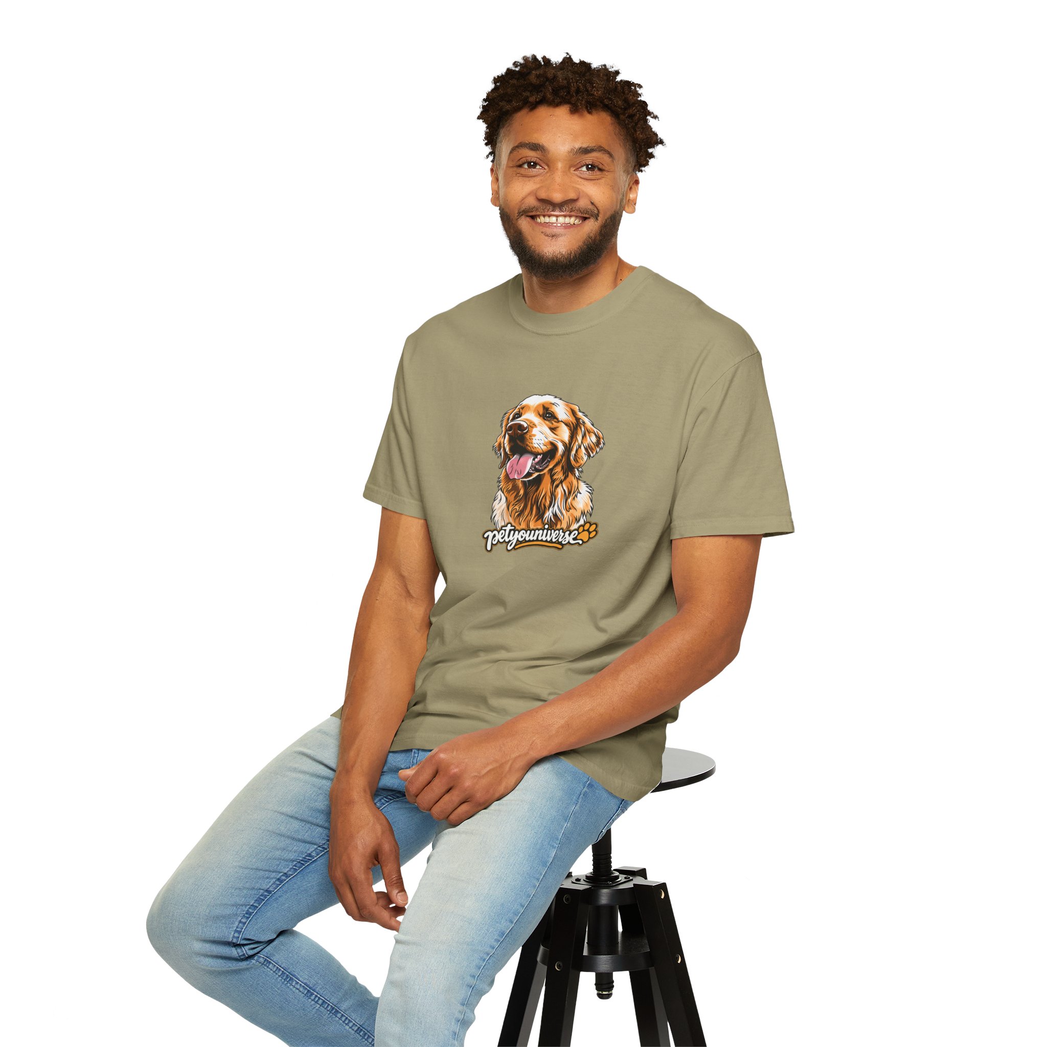 Dog Lover T-Shirt — Golden Retriever Portrait "PetYoUniverse" Graphic - Image 44