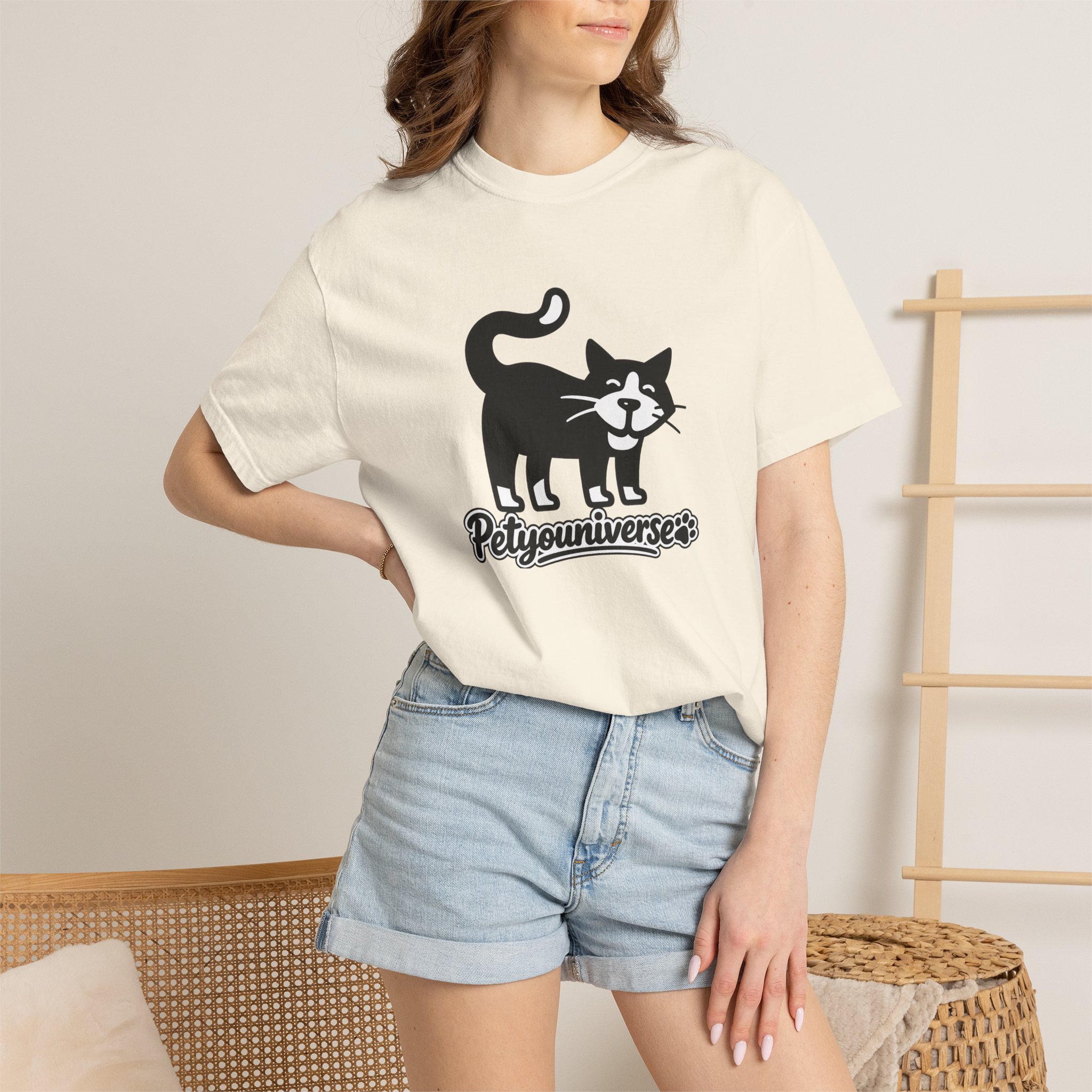 PetYouUniverse Cat Graphic T-Shirt — Vintage Cat Logo Tee - Image 2
