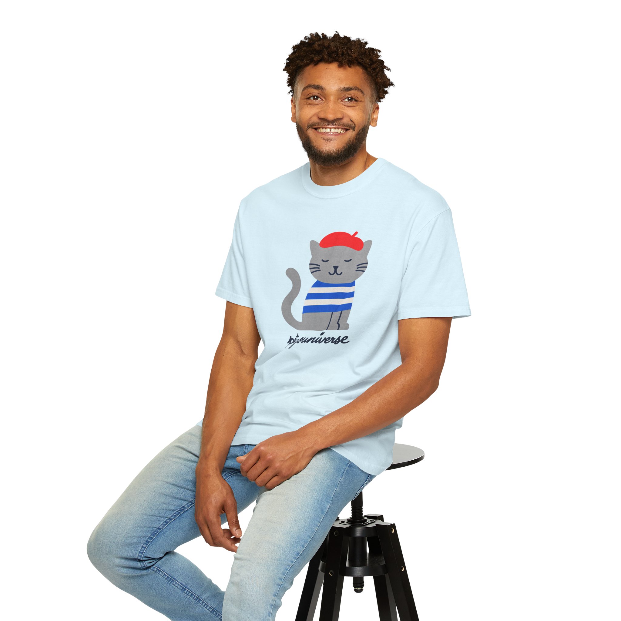 Cat Graphic T-Shirt — "petiyouniverse" Cute French Cat Tee - Image 89