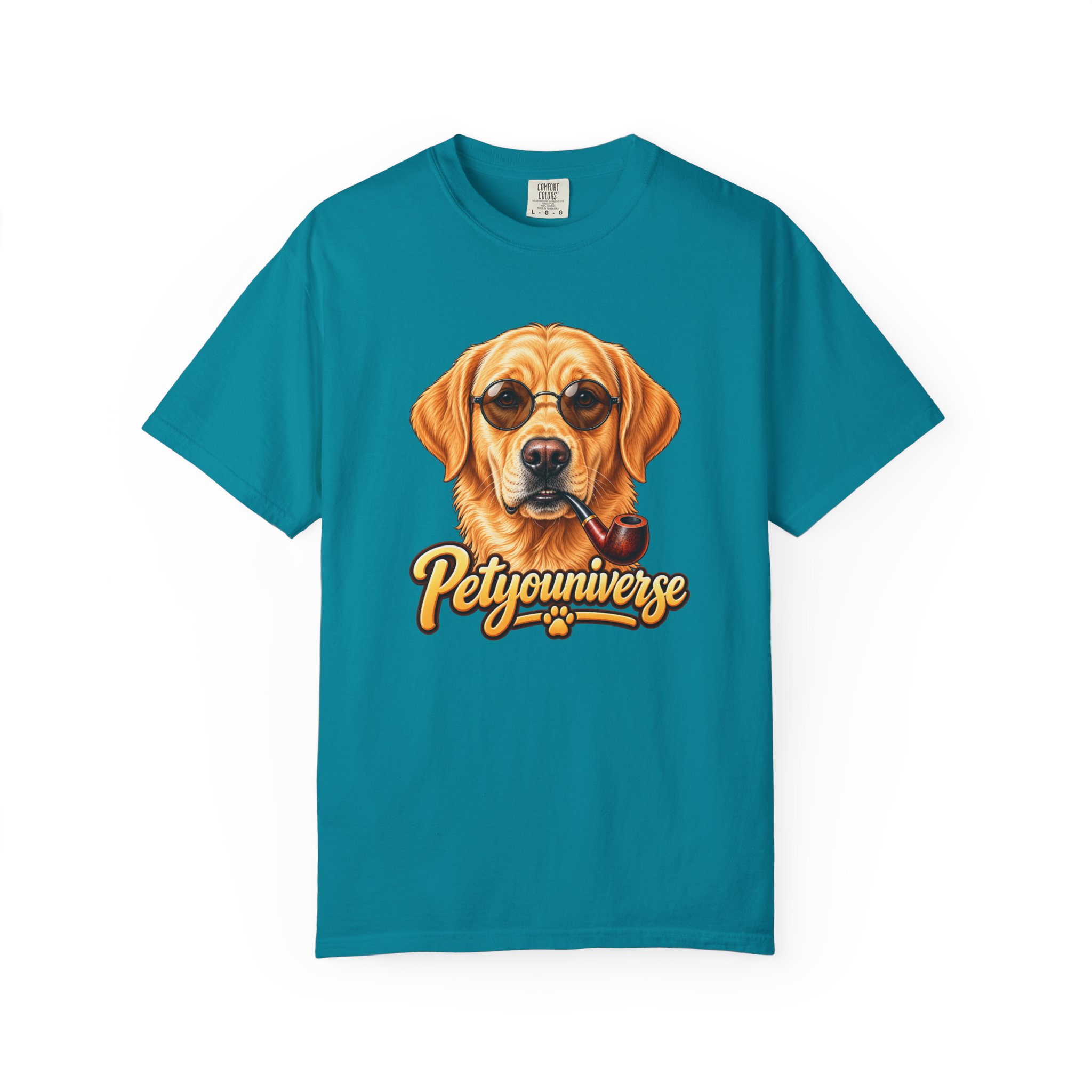 Dog Graphic T-Shirt — 'PetYoUniverse' Yellow Lab Portrait Tee - Image 100