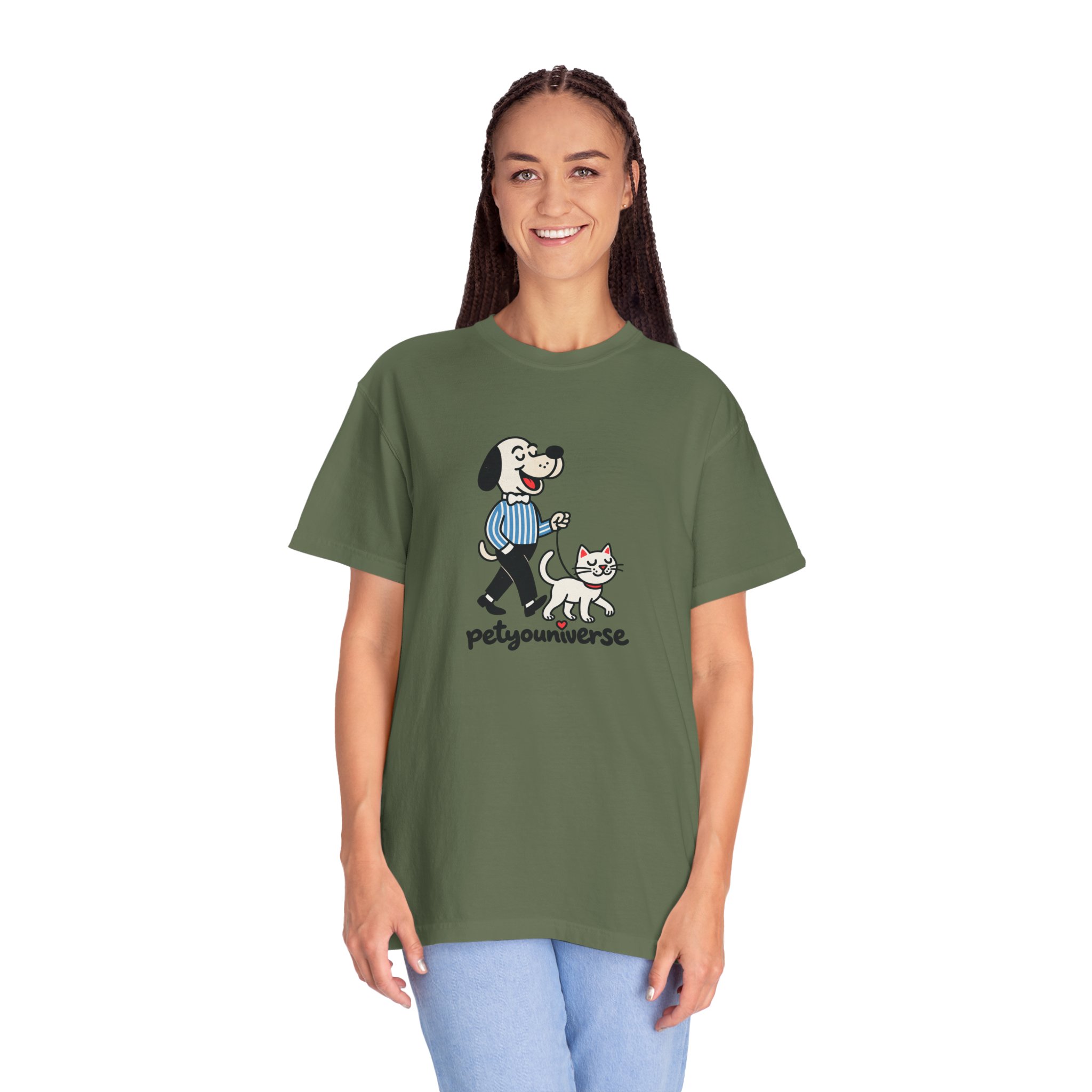 PetYouniverse Walking Dog & Cat Tee — Cute Retro Pet Graphic T-Shirt - Image 50