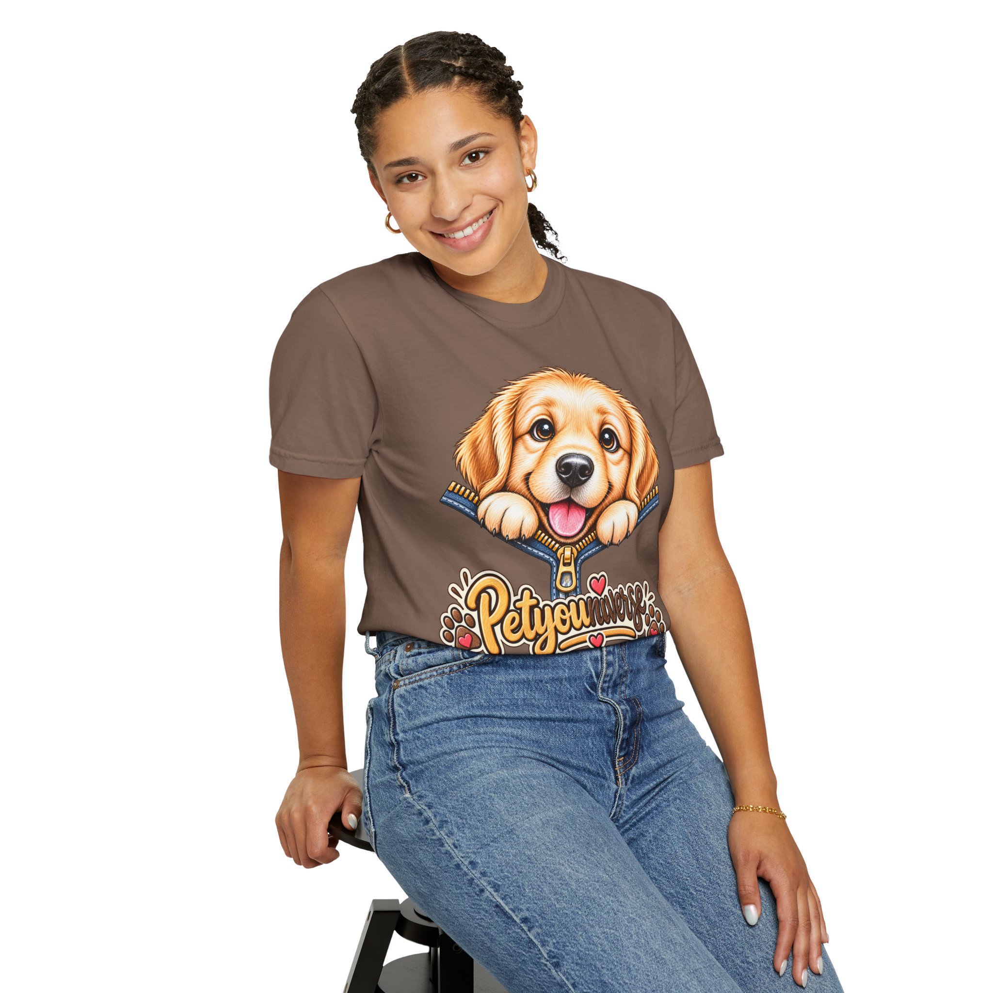 Golden Retriever Puppy "PetYoUniverse" T-Shirt - Image 42