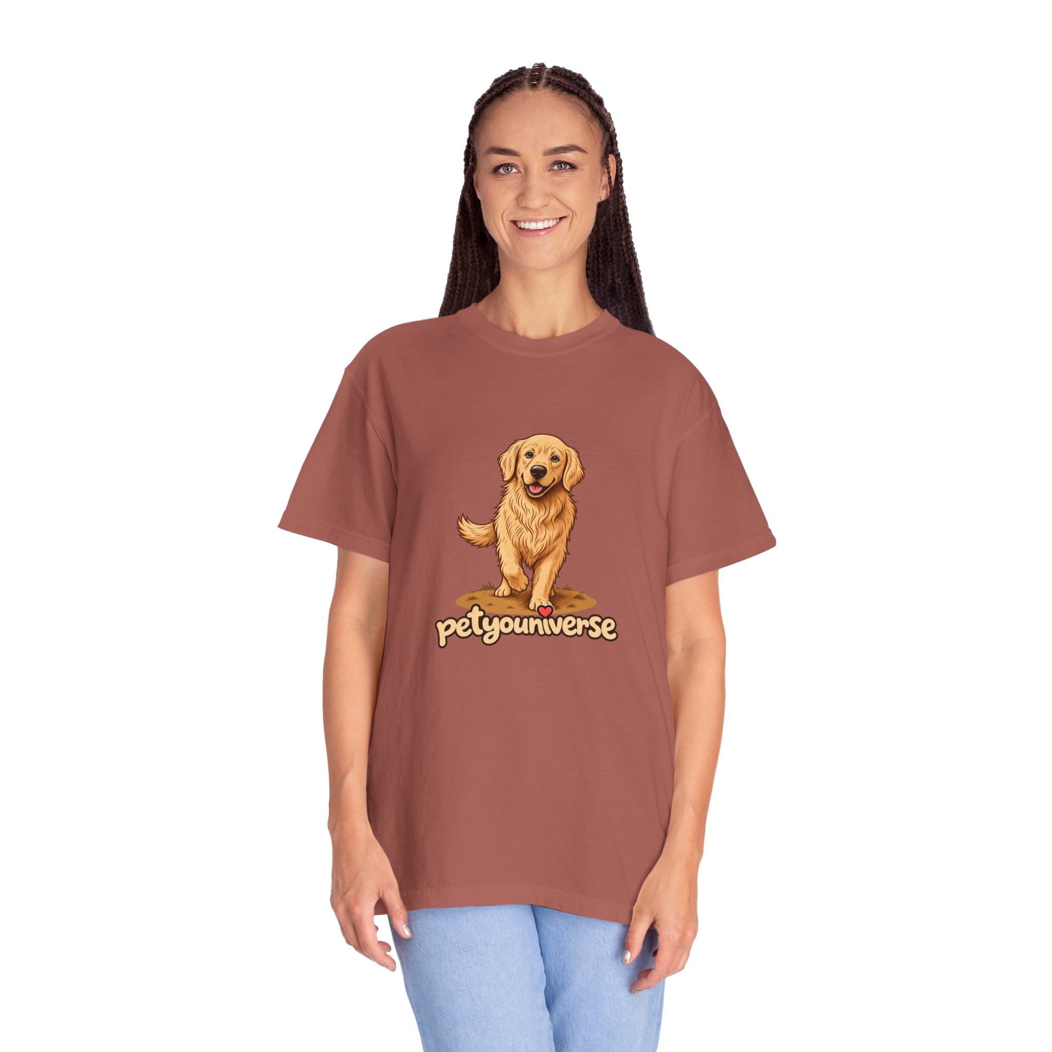 Golden Retriever Graphic T-Shirt — "PetYoUniverse" Cute Dog Tee - Image 131