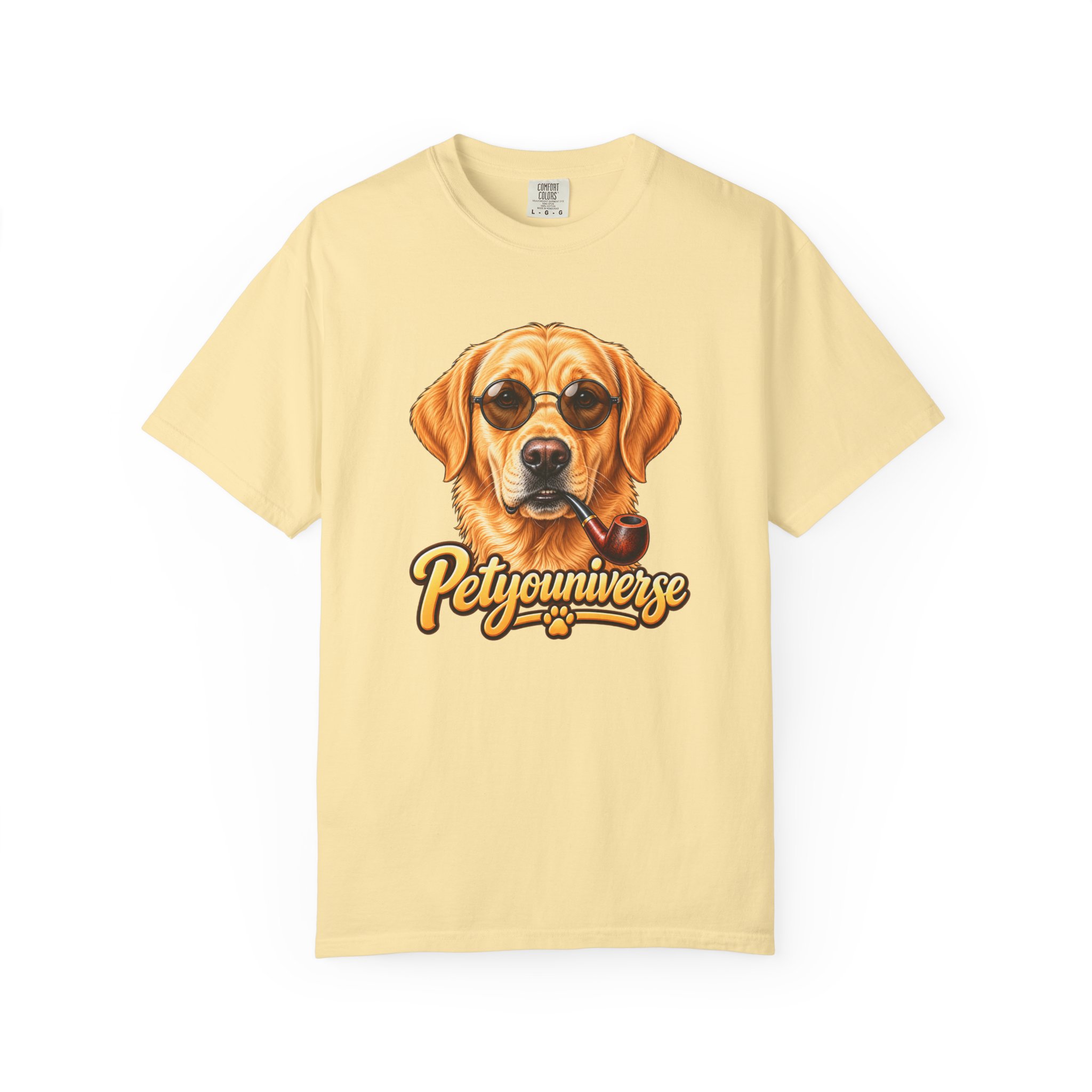Dog Graphic T-Shirt — 'PetYoUniverse' Yellow Lab Portrait Tee - Image 19