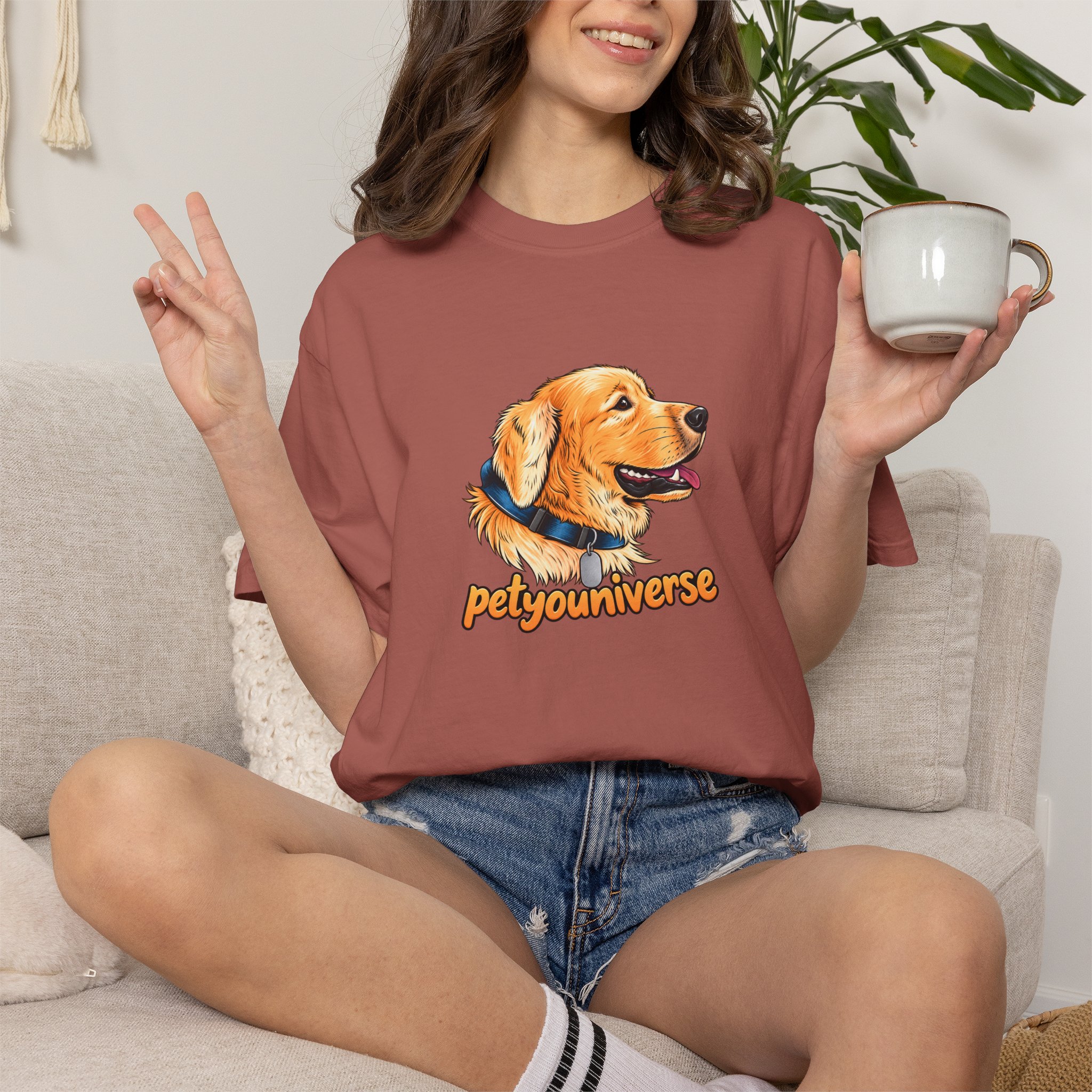 Golden Retriever Portrait T-Shirt – PetYoUniverse Graphic Tee - Image 120