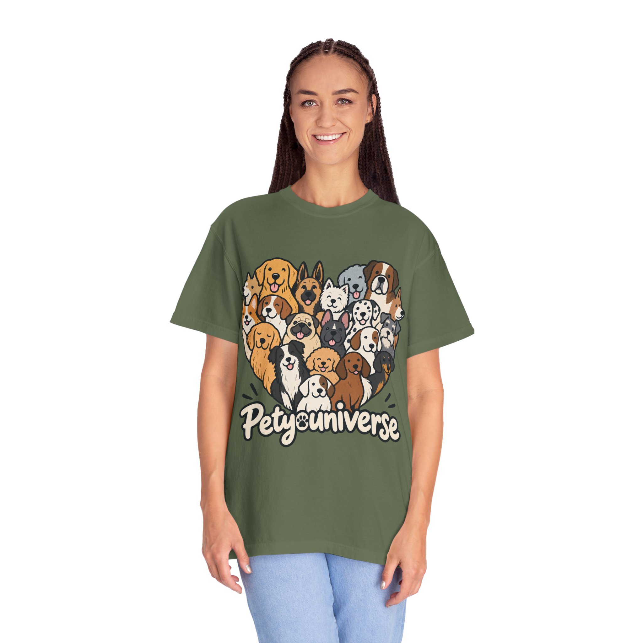 Dog Lover Cartoon T-Shirt — "Pety Universe" Graphic Tee - Image 85