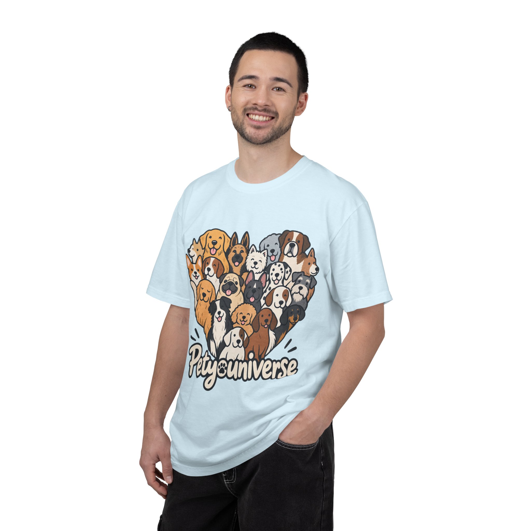 Dog Lover Cartoon T-Shirt — "Pety Universe" Graphic Tee - Image 114