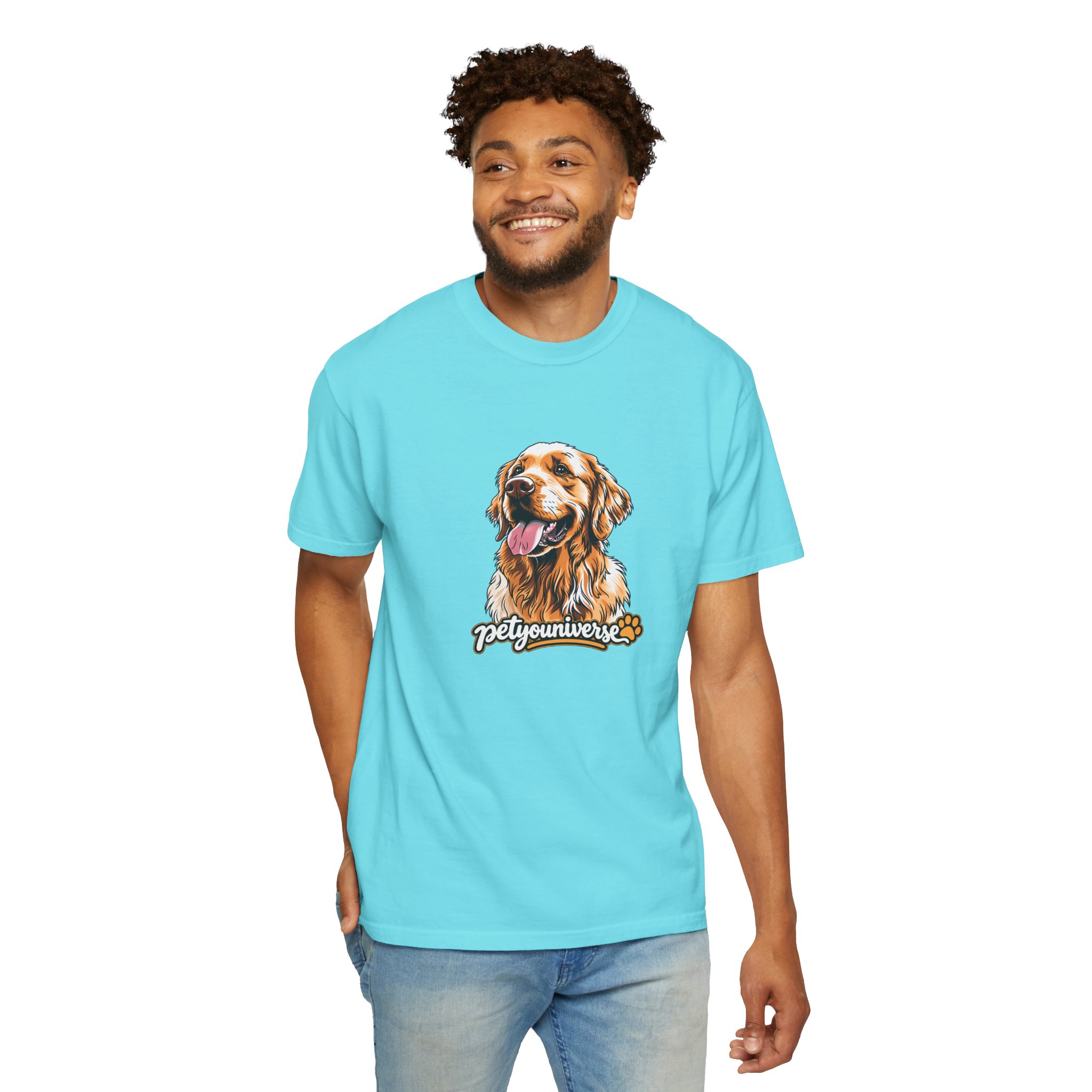 Dog Lover T-Shirt — Golden Retriever Portrait "PetYoUniverse" Graphic - Image 97