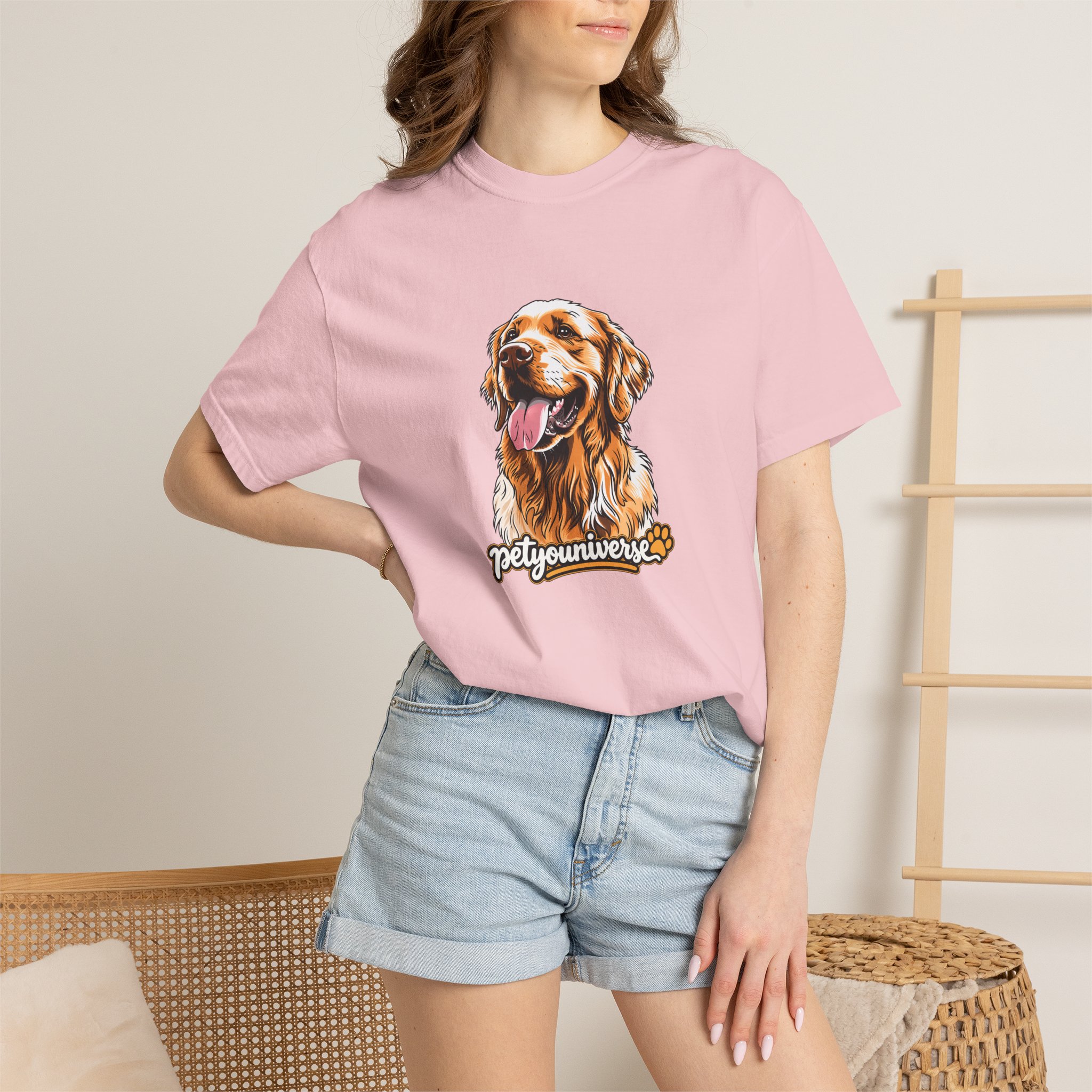 Dog Lover T-Shirt — Golden Retriever Portrait "PetYoUniverse" Graphic - Image 119