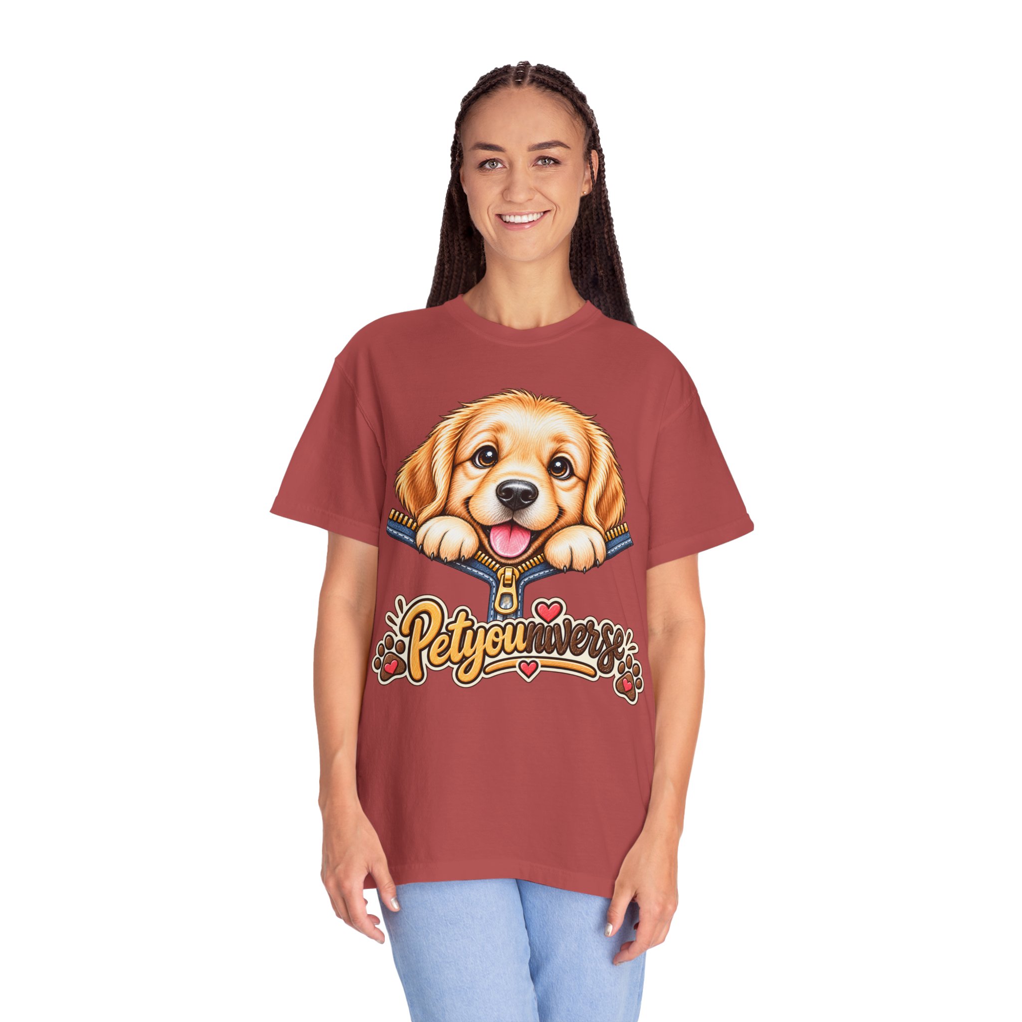 Golden Retriever Puppy "PetYoUniverse" T-Shirt - Image 131