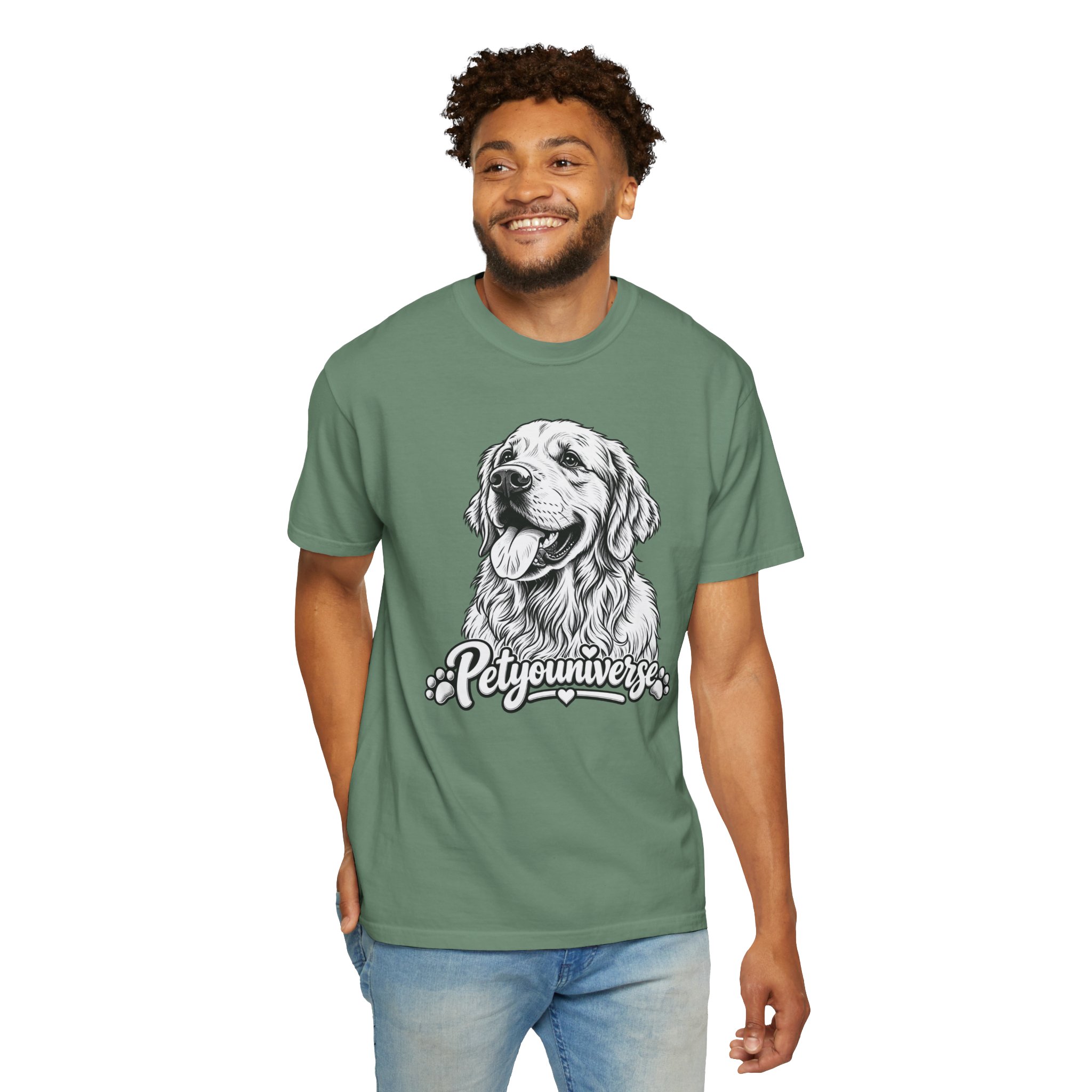 PetYoUniverse Golden Retriever Graphic T-Shirt — Cute Dog Portrait Tee - Image 61
