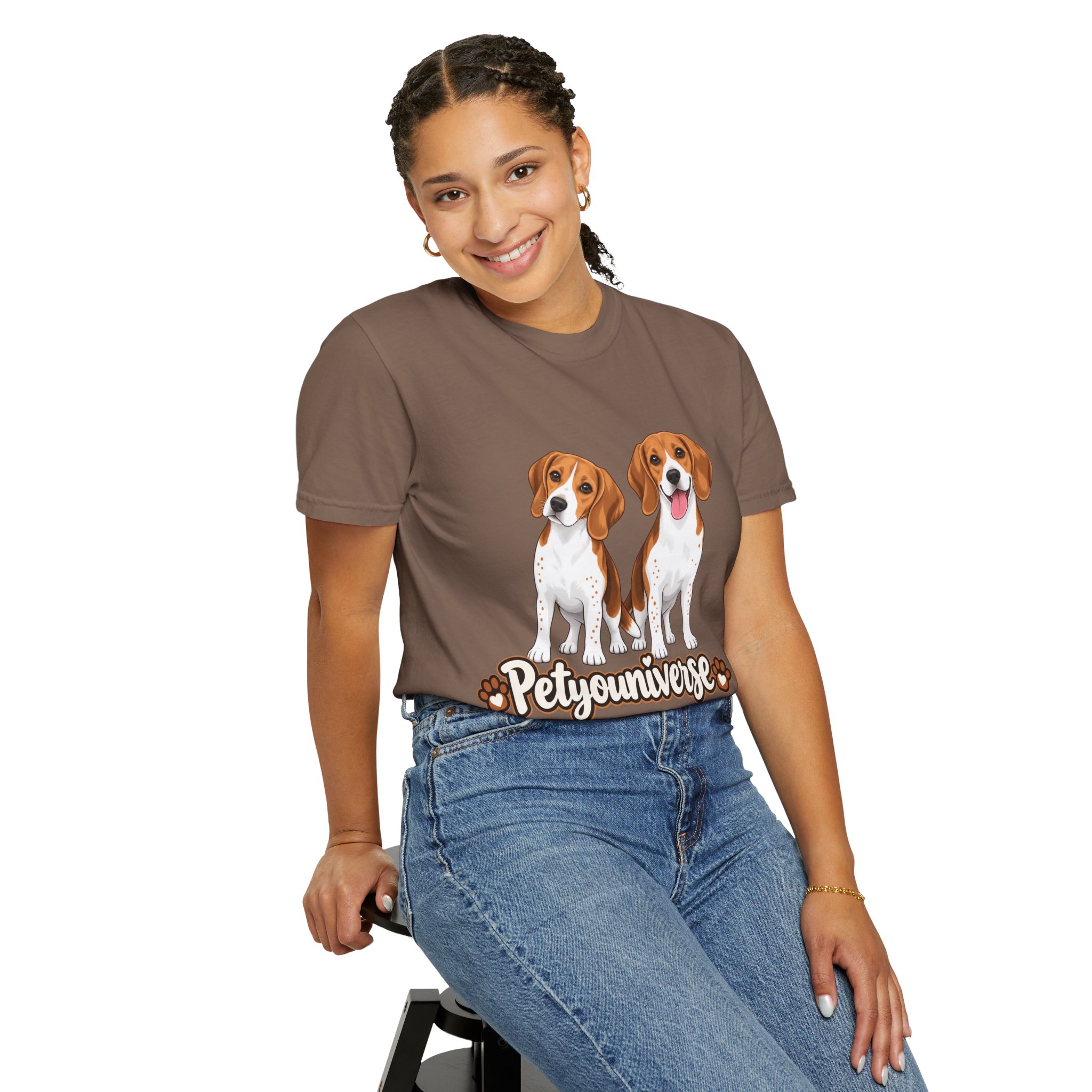 Beagle Lovers T-Shirt — 'PetYoUniverse' Cute Cartoon Duo Dog Tee - Image 33