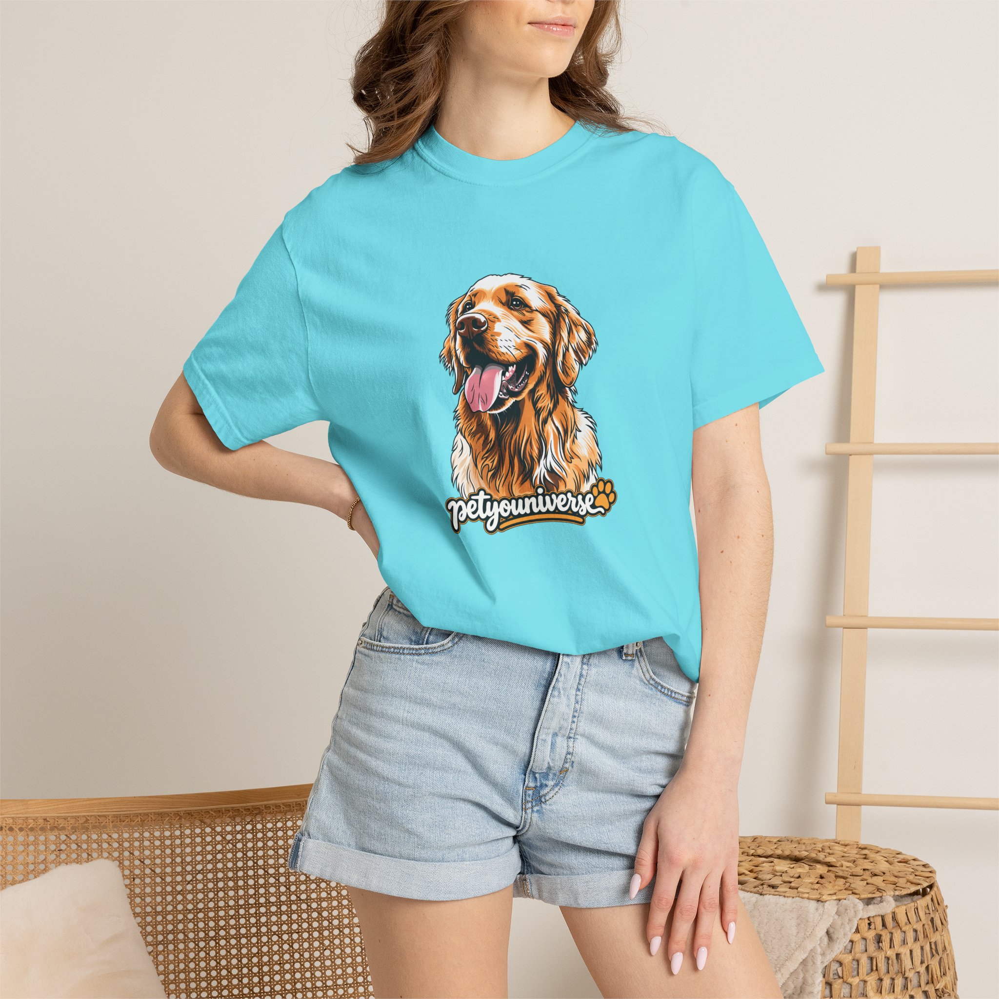 Dog Lover T-Shirt — Golden Retriever Portrait "PetYoUniverse" Graphic - Image 92