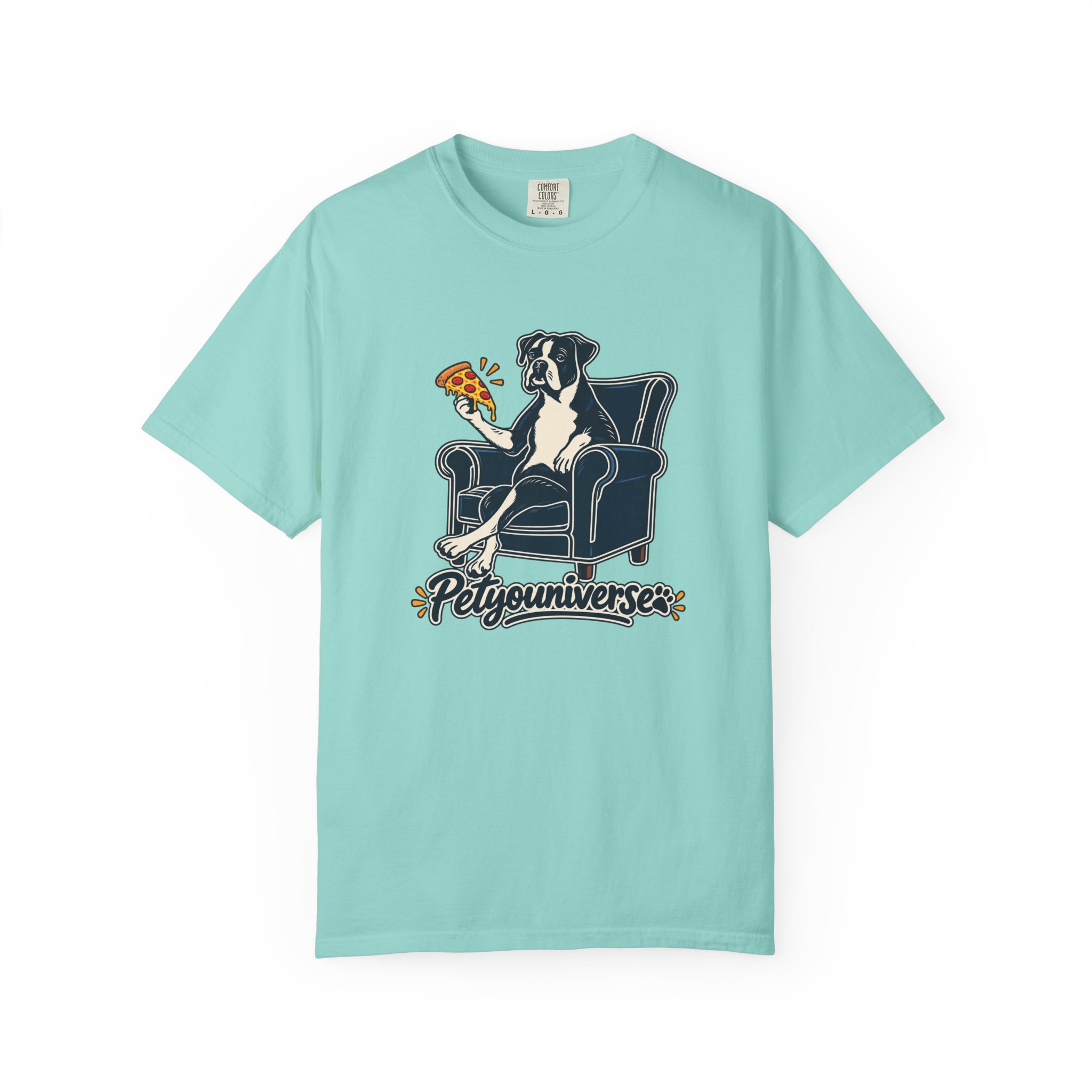 T-Shirt — PetYoUniverse Dog on Armchair with Pizza Graphic - Image 73