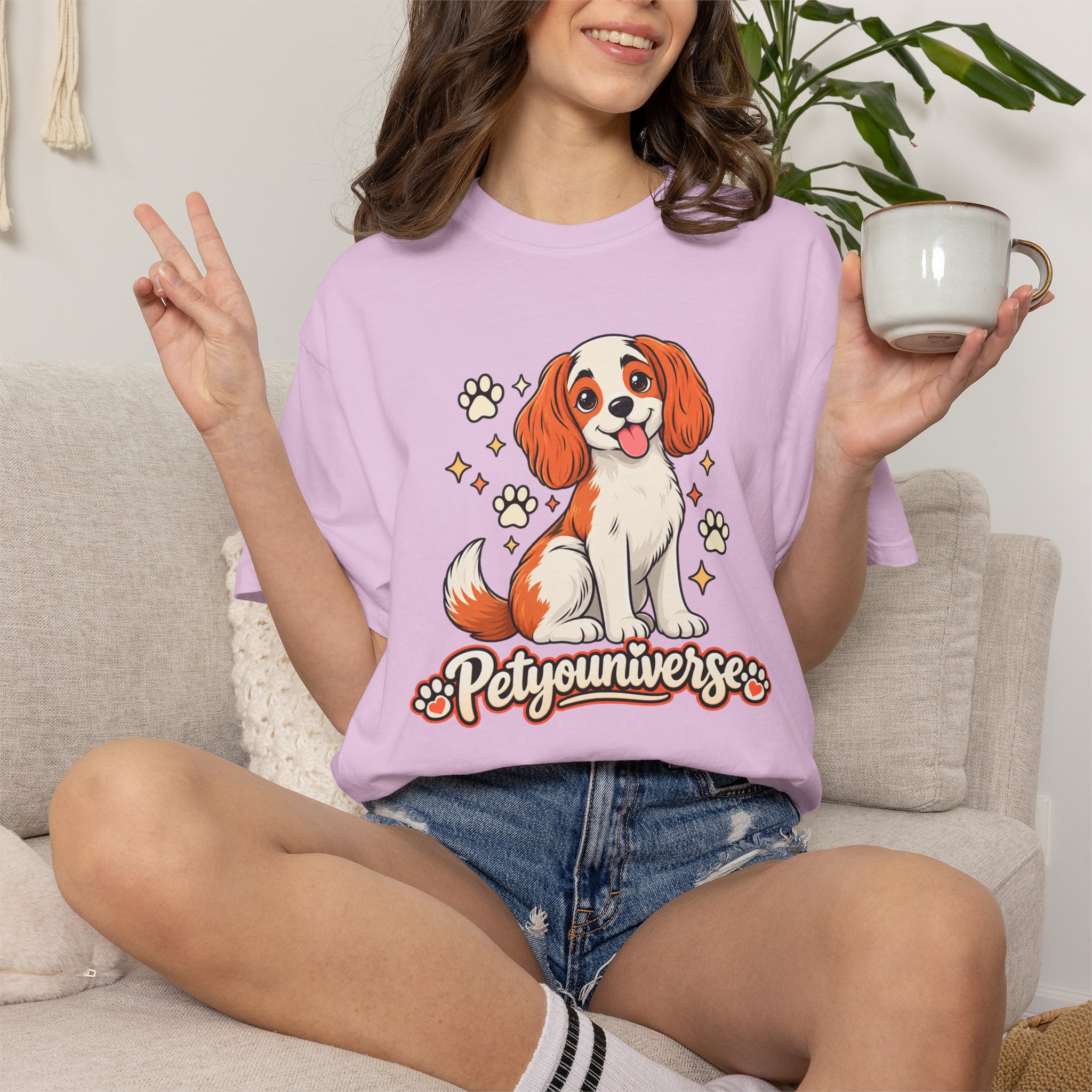 Cavalier King Charles Dog T-Shirt — "PetYoUniverse" Cute Puppy Graphic Tee - Image 111